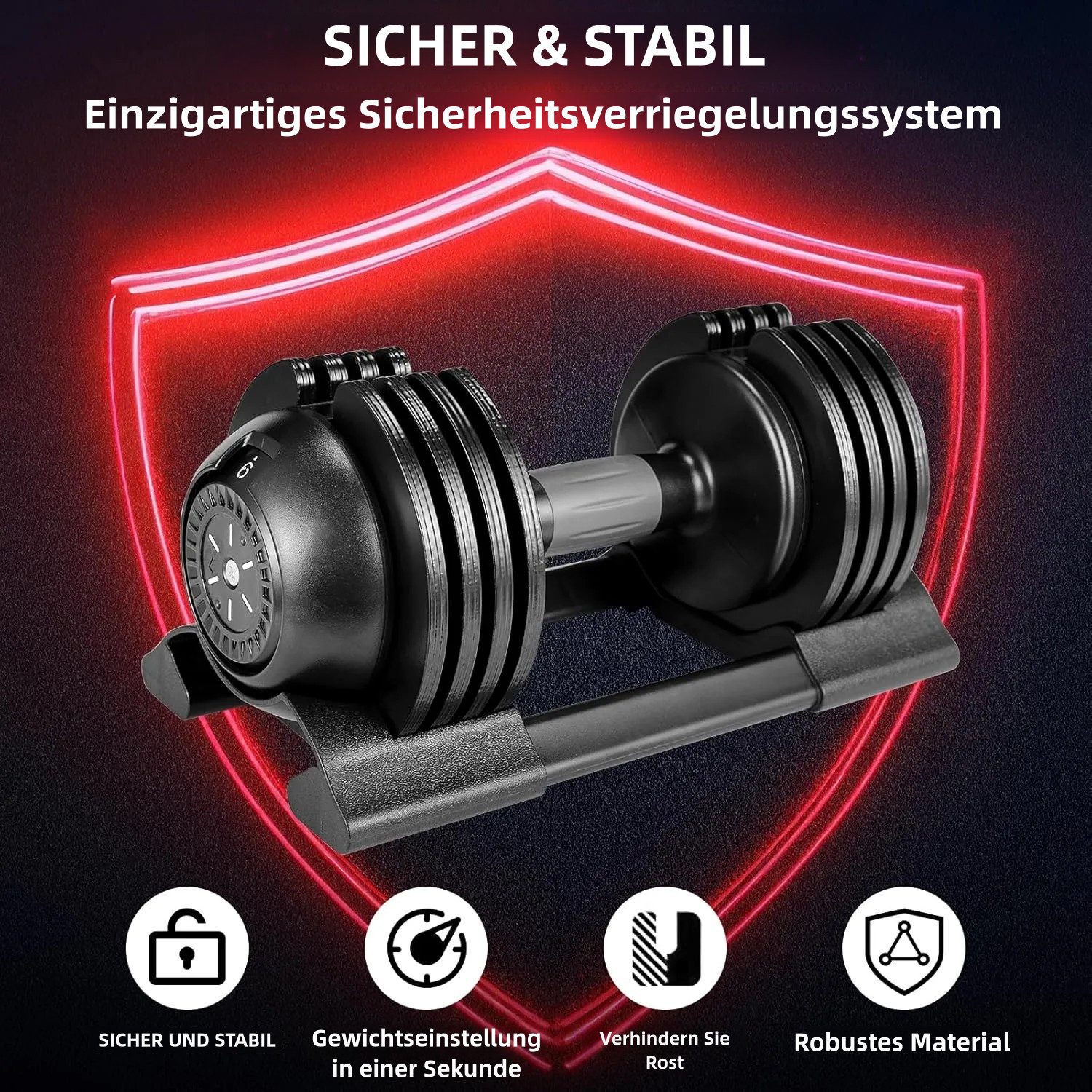 TLGREEN Hantel-Set Verstellbare Hantel-Set, (Hanteln Verstellbar mit rutschfestem Griff 5 Gewichtsstufen,Gut für Zuhause, Büro, Fitnessstudio, Körpertraining) – Bild 3 von 5