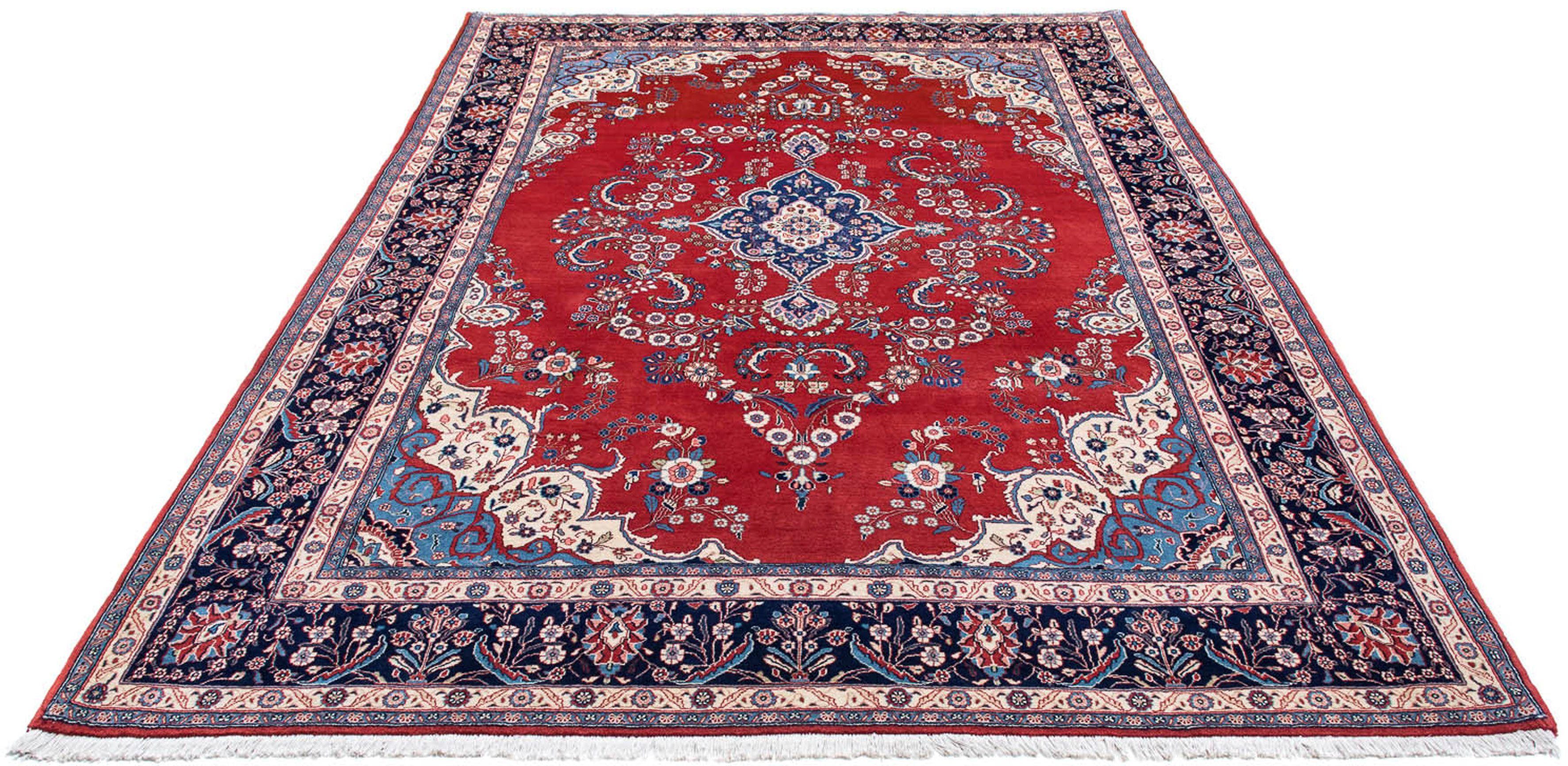 Orientteppich Perser - Keshan - 315 x 210 cm - dunkelrot, morgenland, rechteckig, Höhe: 10 mm, Wohnzimmer, Handgeknüpft, Einzelstück mit Zertifikat