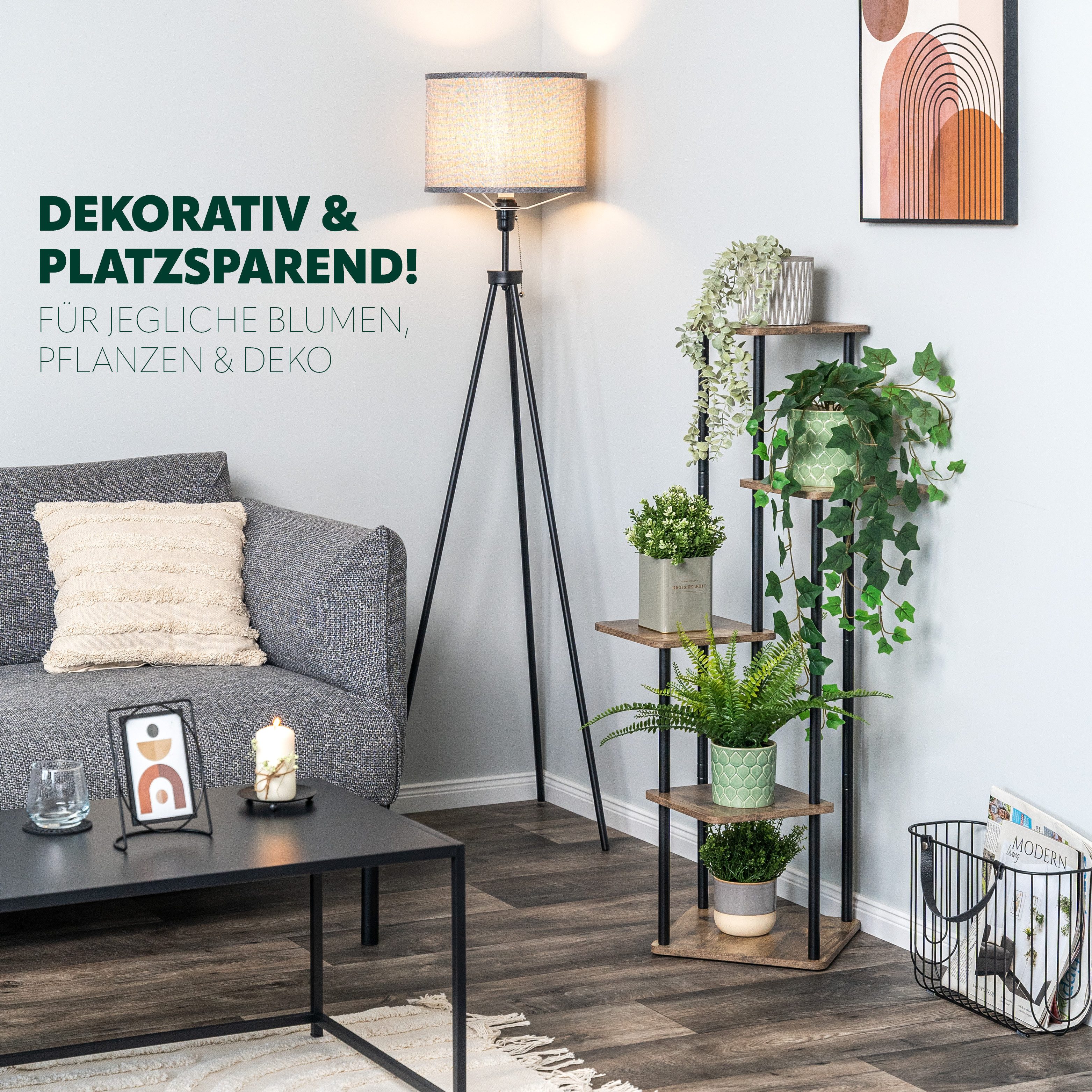 eluno Blumenständer Blumenregal aus FSC-zertifiziertem MDF-Holz günstig online kaufen