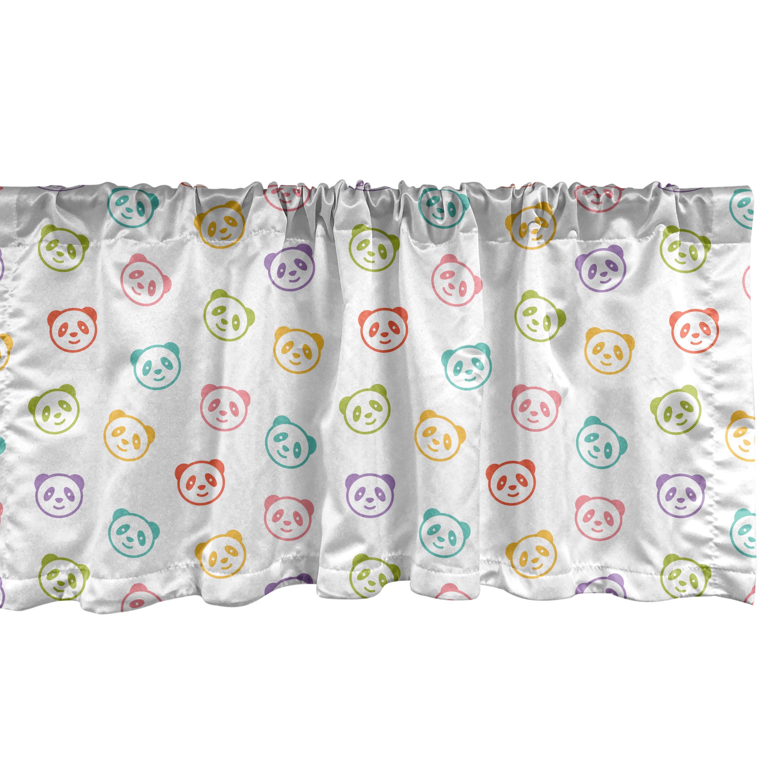 Scheibengardine Vorhang Volant für Küche Schlafzimmer Dekor mit Stangentasche, Abakuhaus, Microfaser, Baby Lustiger Panda-Bär
