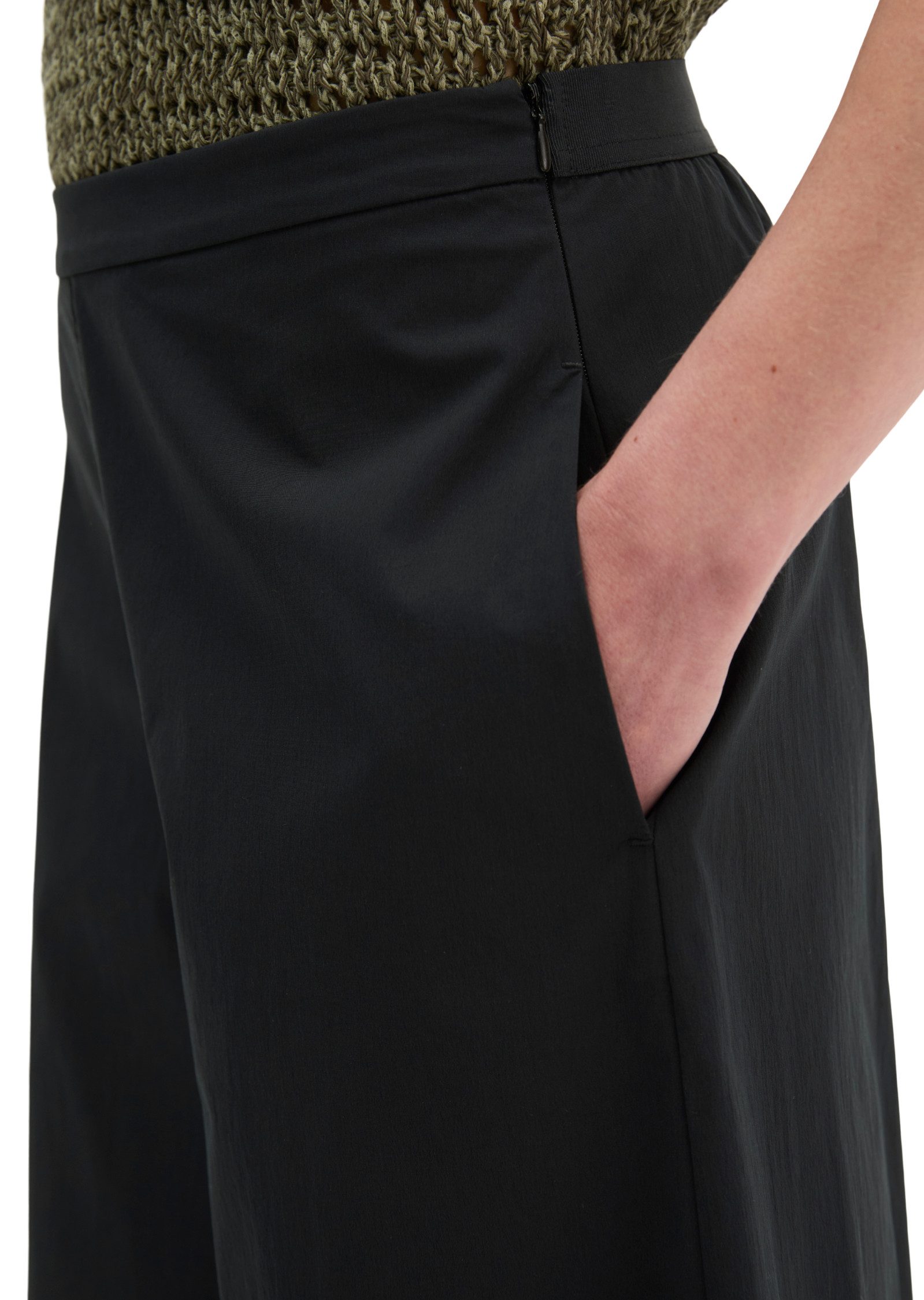 Marc O'Polo Culotte wide aus Popeline-Stretch – Bild 3 von 5