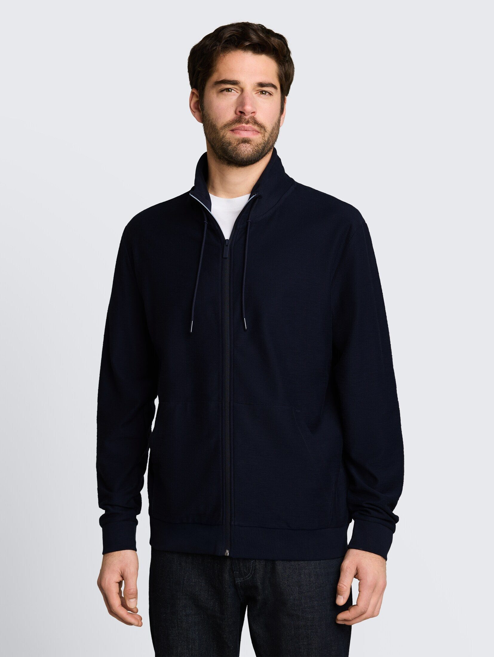 TOM TAILOR T-Shirt T-Shirt Sweatjacke mit Stehkragen