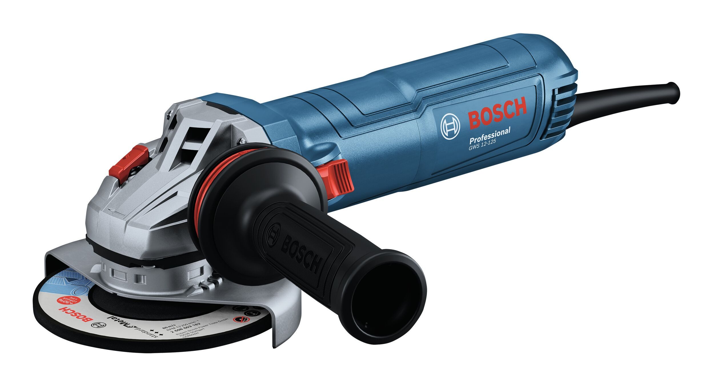 BOSCH Угловая шлифовальная машина GWS 12-125, max. 11000 U/min, Mit Zusatzhandgriff Vibration Control - im Karton