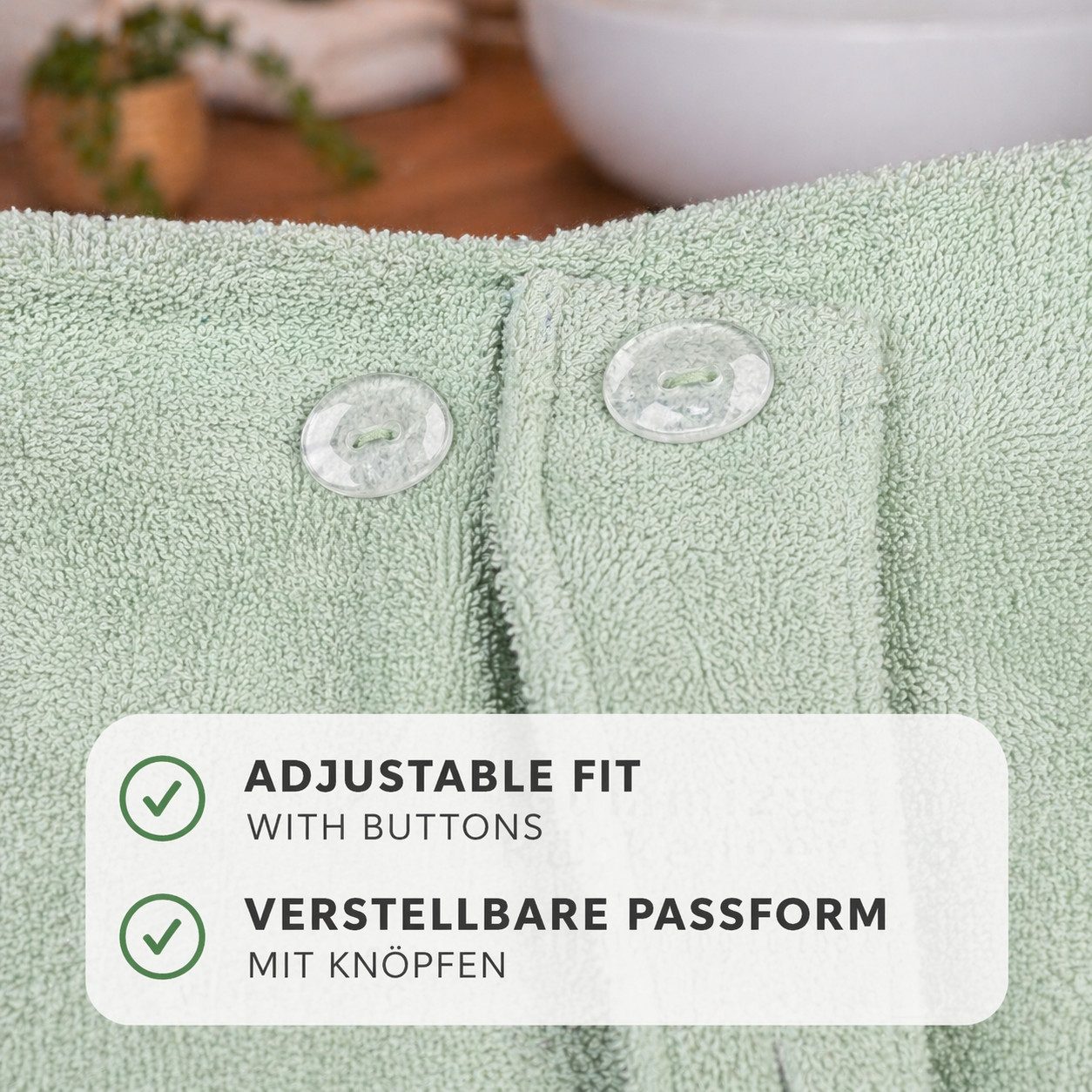 Betz Kilt Frottee Saunakilt BERLIN mit Knöpfen für Damen 420 g/m², Baumwolle