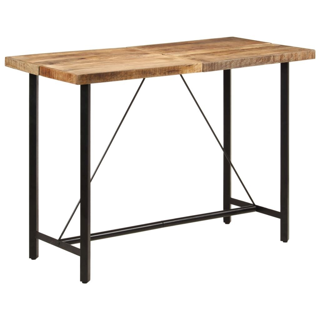 furnicato Bartisch Stehtisch Vollholz mit Eisen Gestell 150 x 70 x 107 cm Naturfarben (1-St), Robuster Bistrotisch mit tropischem Hartholz für Partys und Events