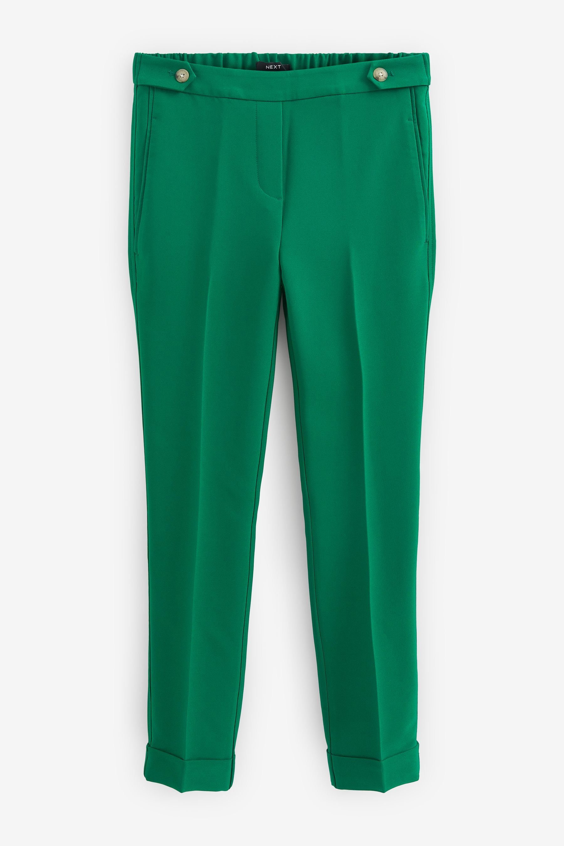 Next Stoffhose (1-tlg) Green zulaufendes Tailored-Fit schmal Bein Umschlag Hose