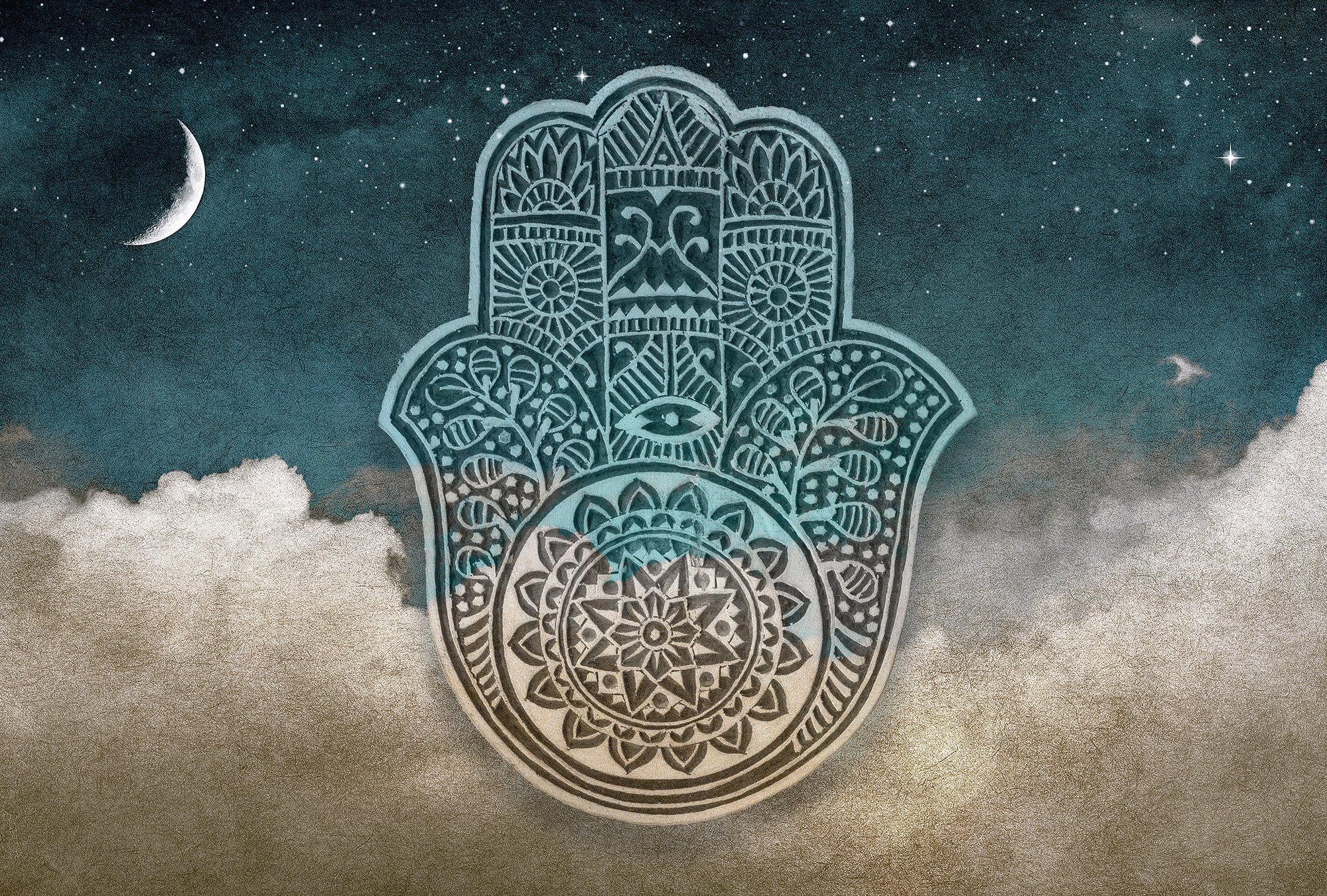 Architects Paper Fototapete Atelier 47 Hamsa 2, glatt, orientalisch, (4 St), Vlies, Wand, Schräge, Decke