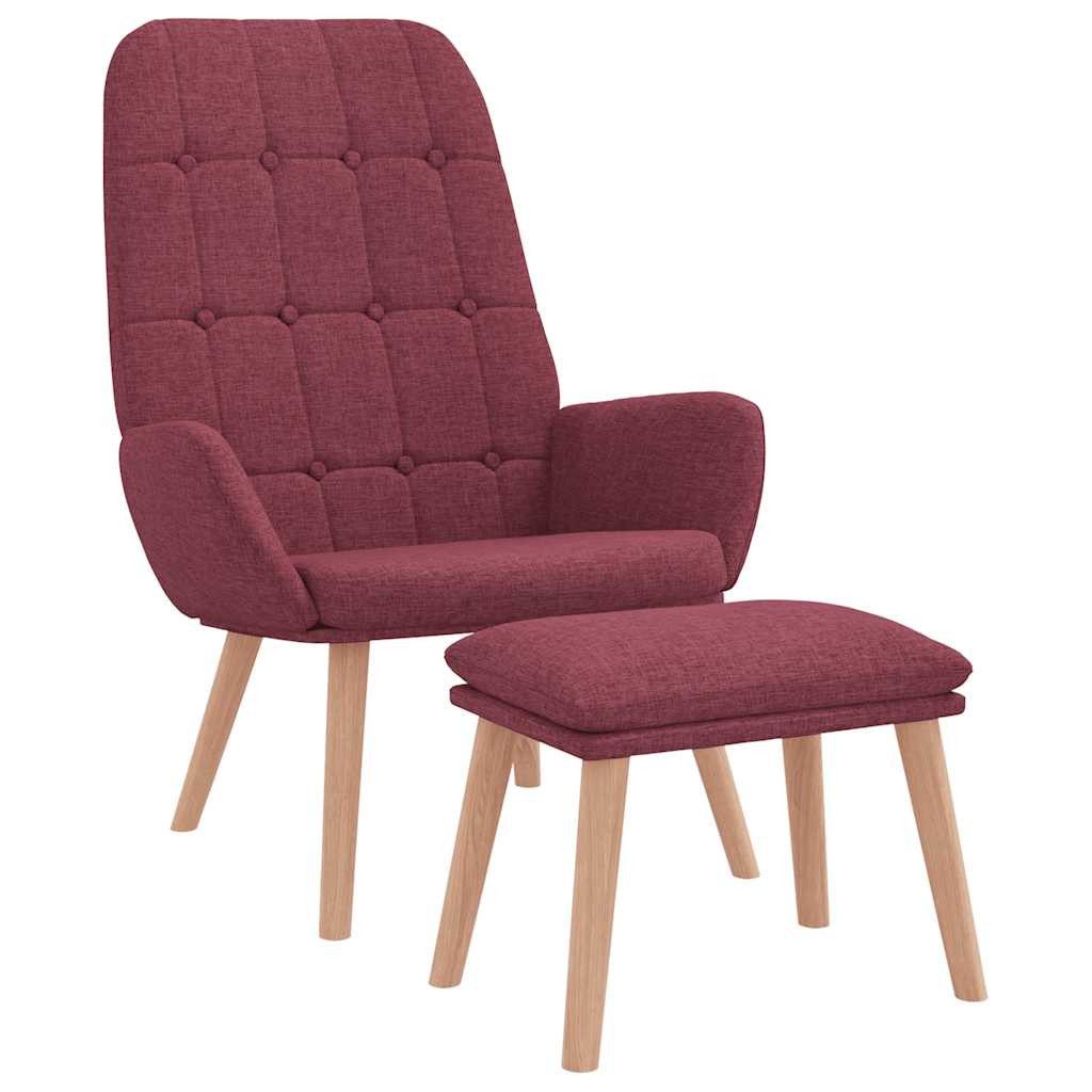 vidaXL Sessel Relaxsessel mit Hocker Weinrot günstig online kaufen
