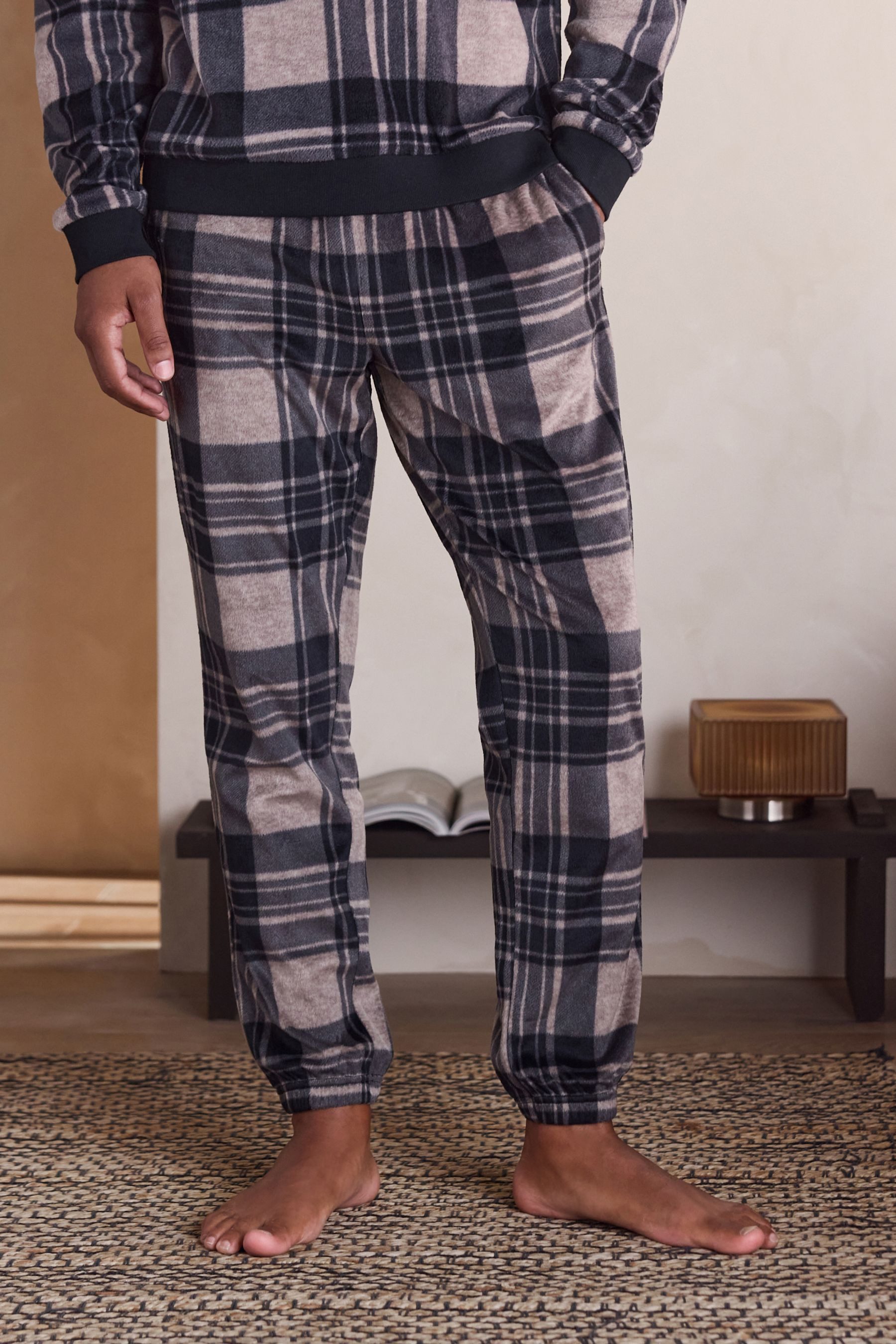 Next Pyjama Karierter Flanell-Schlafanzug aus Jersey (2 tlg)