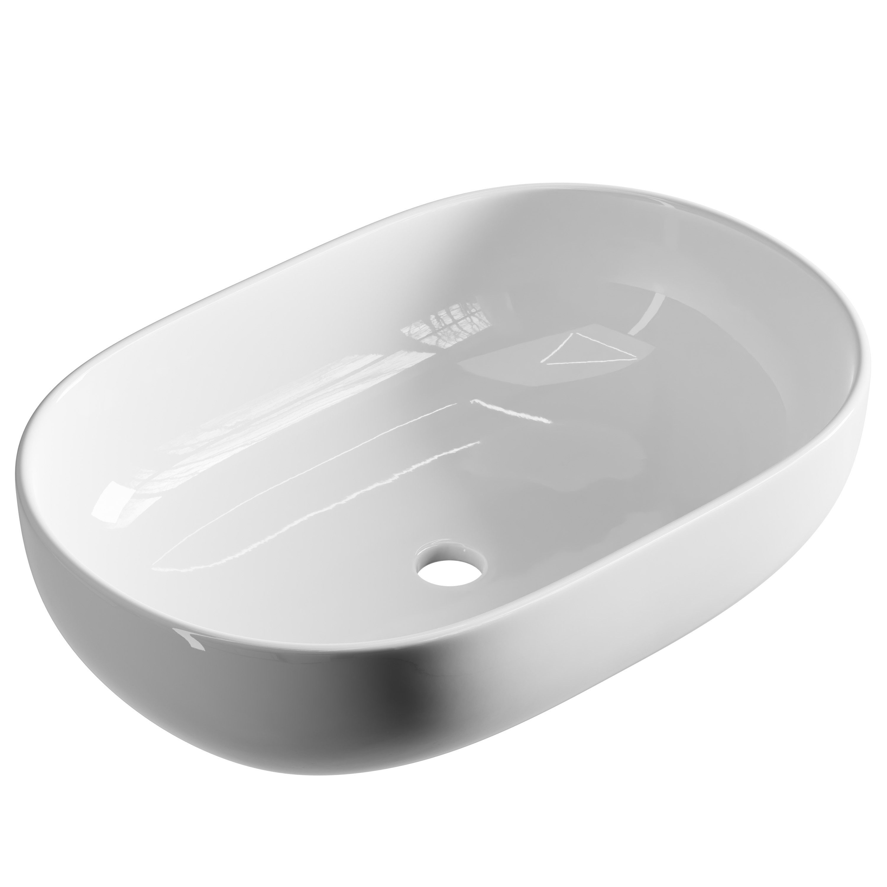 Planetmöbel Aufsatzwaschbecken Aufsatzwaschbecken Oval 60 cm (Badezimmer Wa günstig online kaufen