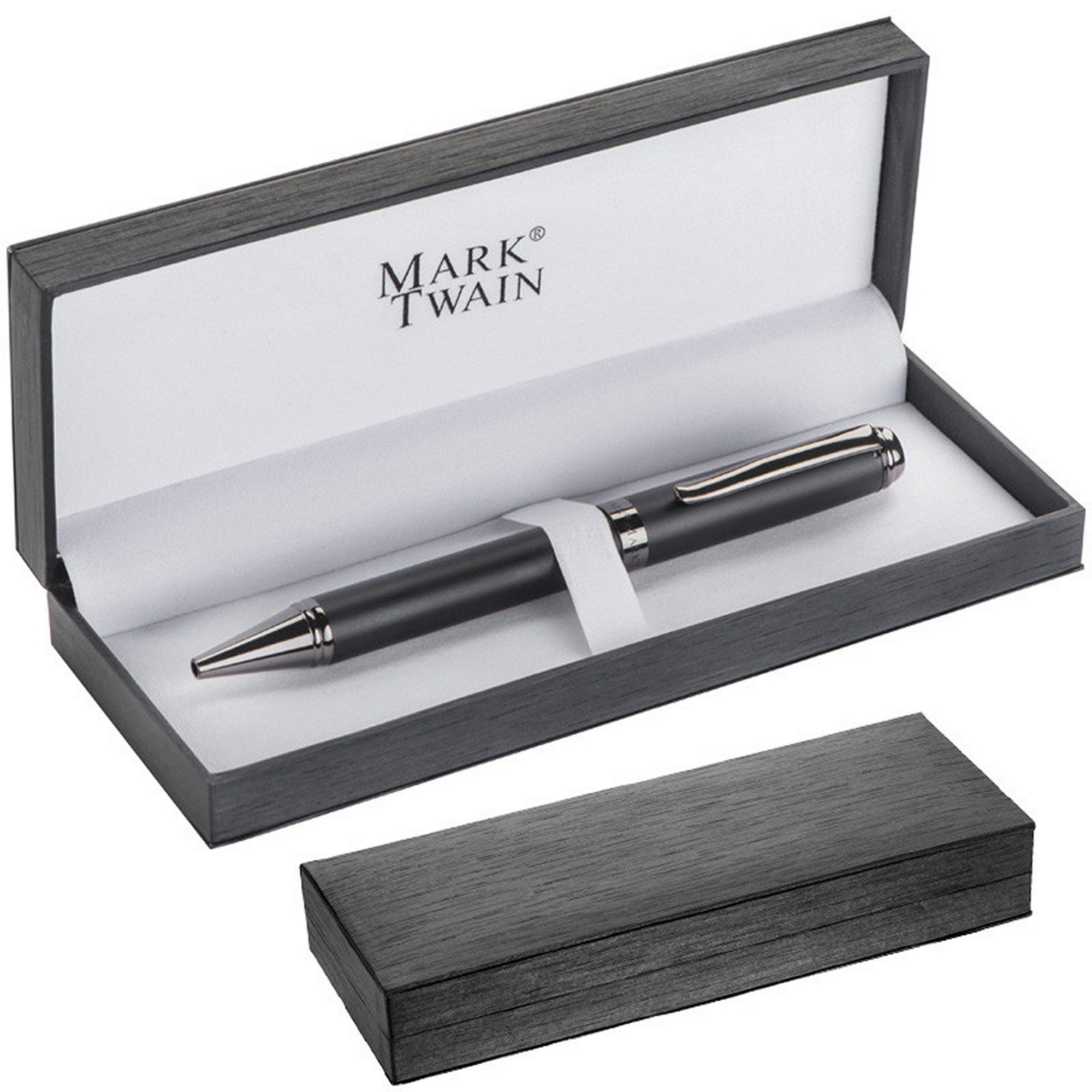 Livepac Office Kugelschreiber Kugelschreiber "Mark Twain" / aus Metall mit verchromten Applikationen