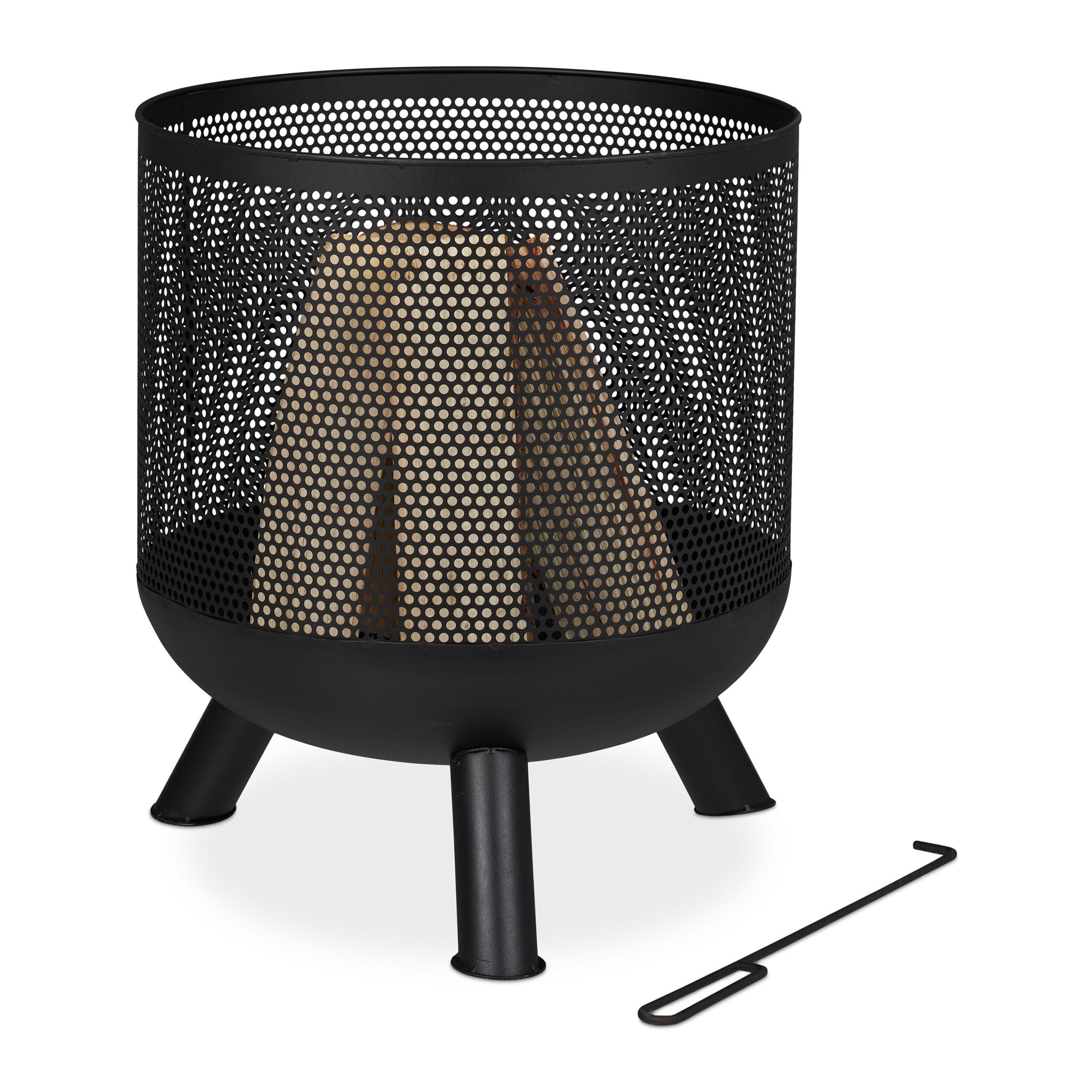 relaxdays Feuerkorb im Mesh Desig