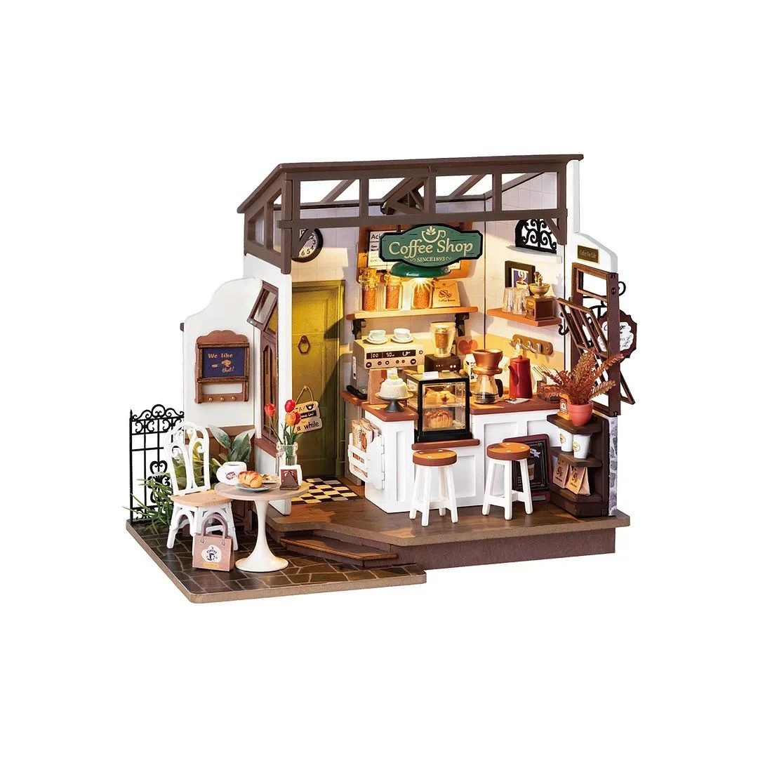 Robotime 3D-Puzzle Robotime Bücherecke NO.17 Café 3D Puzzle Holz Book Nook, Puzzleteile