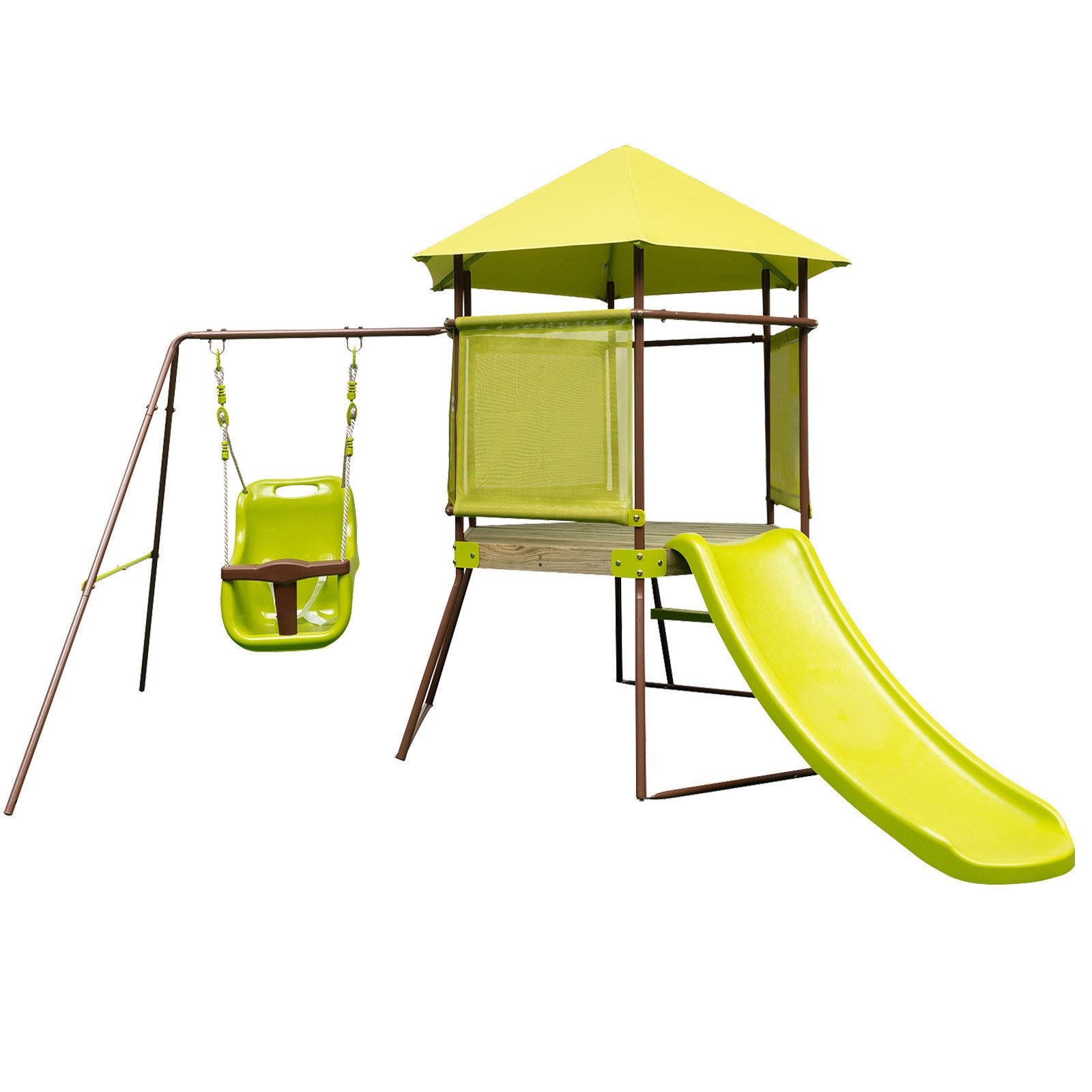 KOMFOTTEU Spielturm, 4 in 1 Spielturm, Kinder von 3–7 Jahren