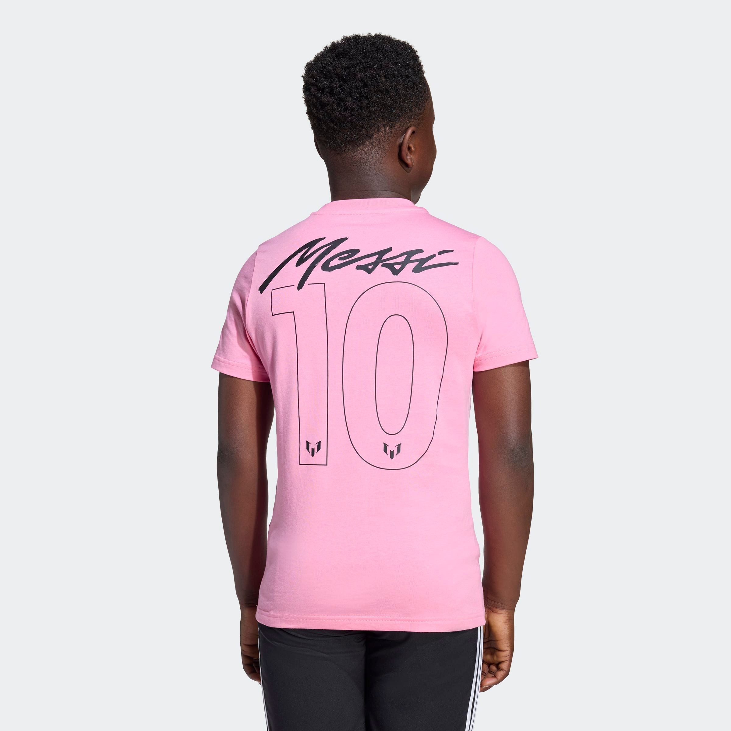 adidas Performance Trainingsshirt MIT GRAFIK FÜR KINDER MIT MESSI-NAMESZUG UND SPIELERUMMER sportlicher Stil, mit Name und Nummer auf dem Rücken, aus Baumwolle – Bild 4 von 5