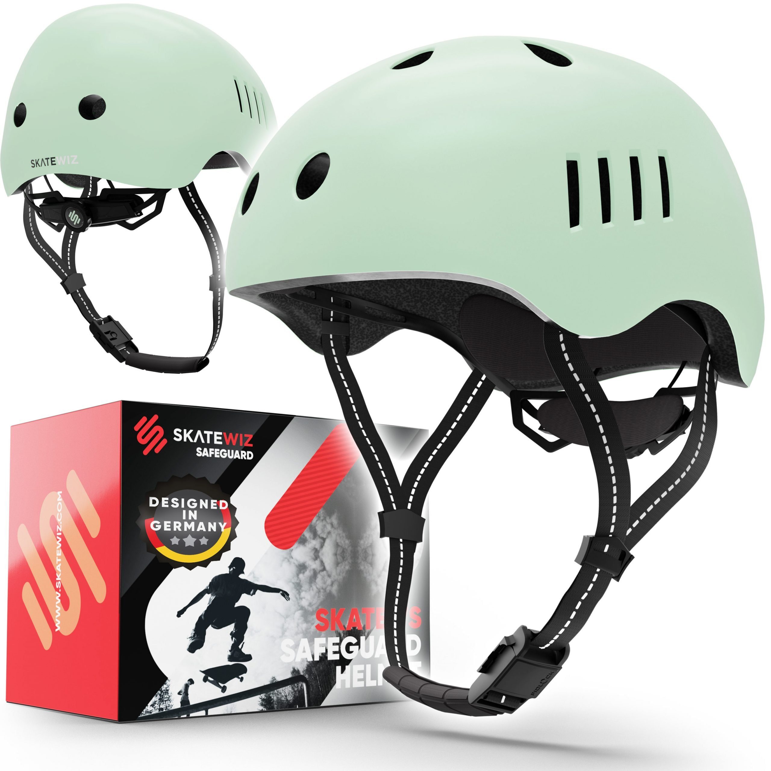 SKATEWIZ Fahrradhelm Kinder ab 6 - Fahrrad Helm Kinder Mädchen - Skaterhelm Kind skate helm, Extrem leicht, gut durchlüftet, zusätzliches Innenpolsterset enthalten