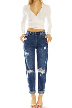 be styled Mom-Jeans Mom Jeans Boyfriend High Waist Hose - Destroyed Locker Bequem - Damen - j15f-1 High Waist, 5-Pocket-Style