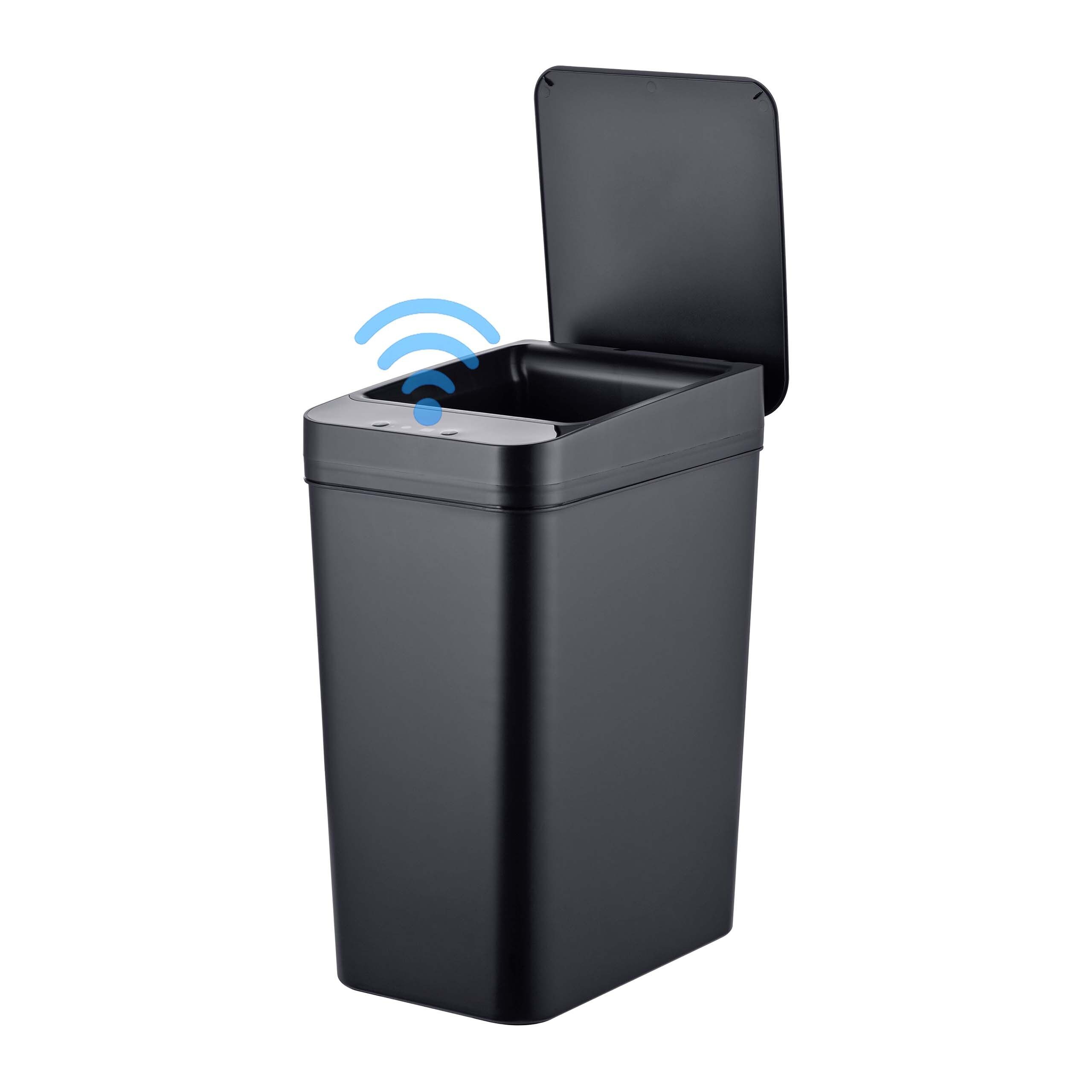 relaxdays Mülleimer 9L mit Sensor, schwarz