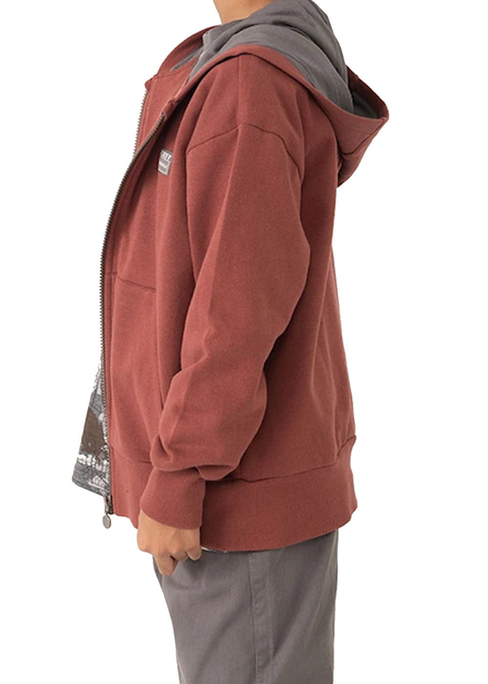 BÒBOLI Sweatjacke BÒBOLI Jungen Sweatjacke angeraut Jacke Kapuze cooper braun (1-tlg., kein Set)