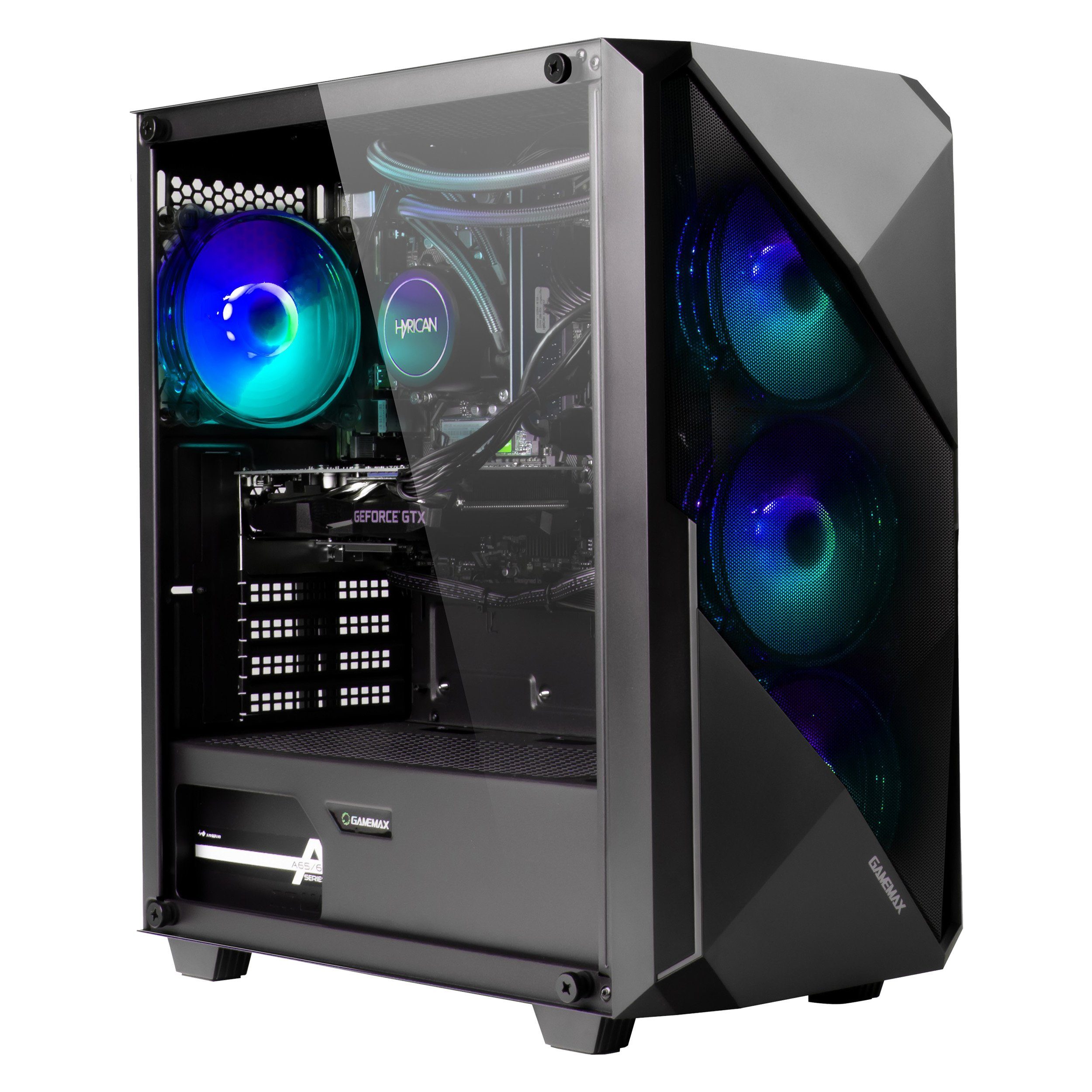 GAMEMAX Striker 7814 AMD Ryzen 7 9700X 16GB DDR5 RAM 1TB SSD RTX 5070 Gaming-PC (AMD Ryzen 7 9700X, RTX 5070, 16 GB RAM, 1000 GB SSD, Wasserkühlung, Windows 11, DDR5 RAM, Wasserkühlung)