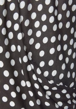 LASCANA Langarmshirt mit Zierdetail am Ausschnitt, Blusenshirt im Alloverprint