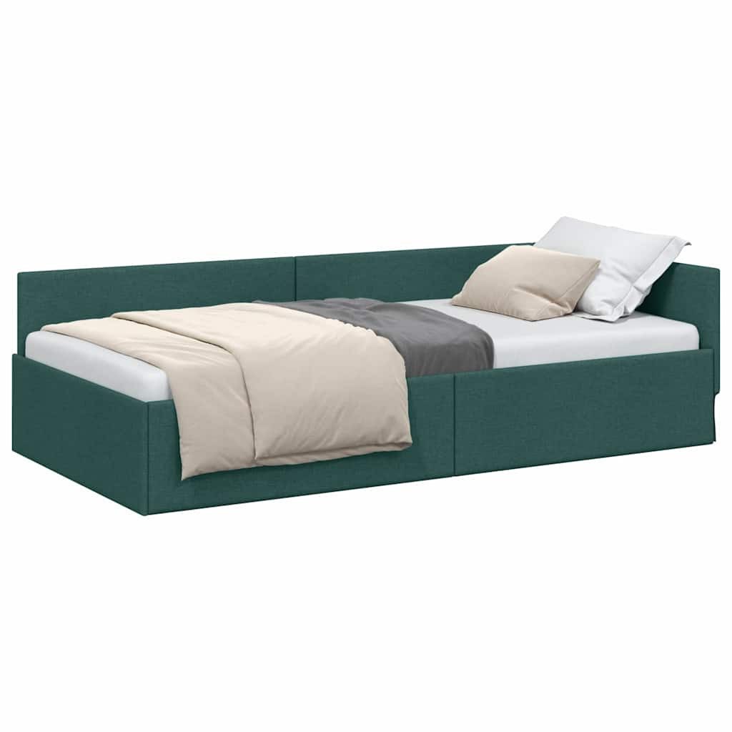 vidaXL Bett Eckbettgestell Dunkelgrün 90 x günstig online kaufen