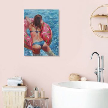 Posterlounge Acrylglasbild Nelina Trubach-Moshnikova, Pool Donut, Badezimmer Malerei