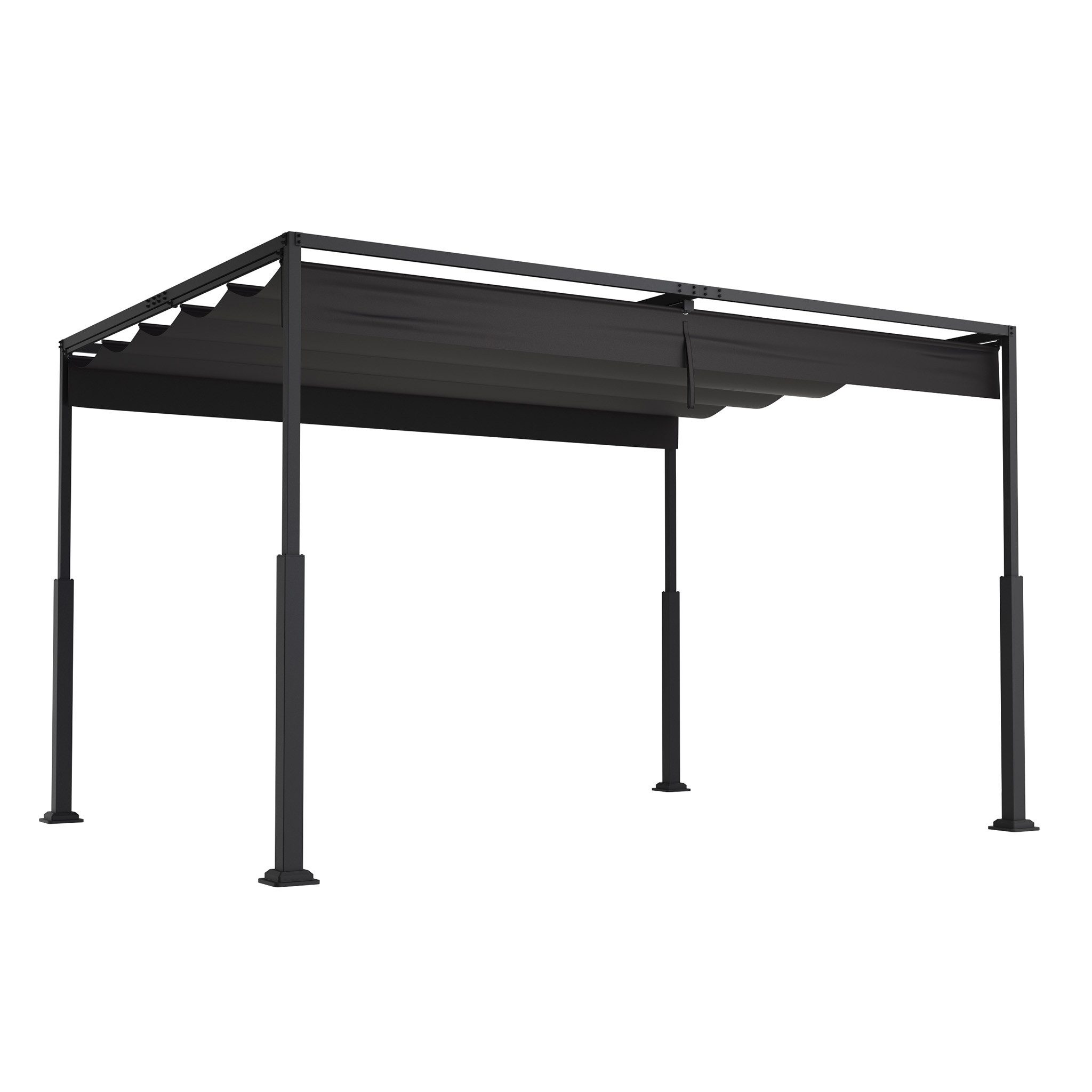 FIVMEN Pergola Gartenpavillon mit Schiebedach Terrassendachung aus Metall