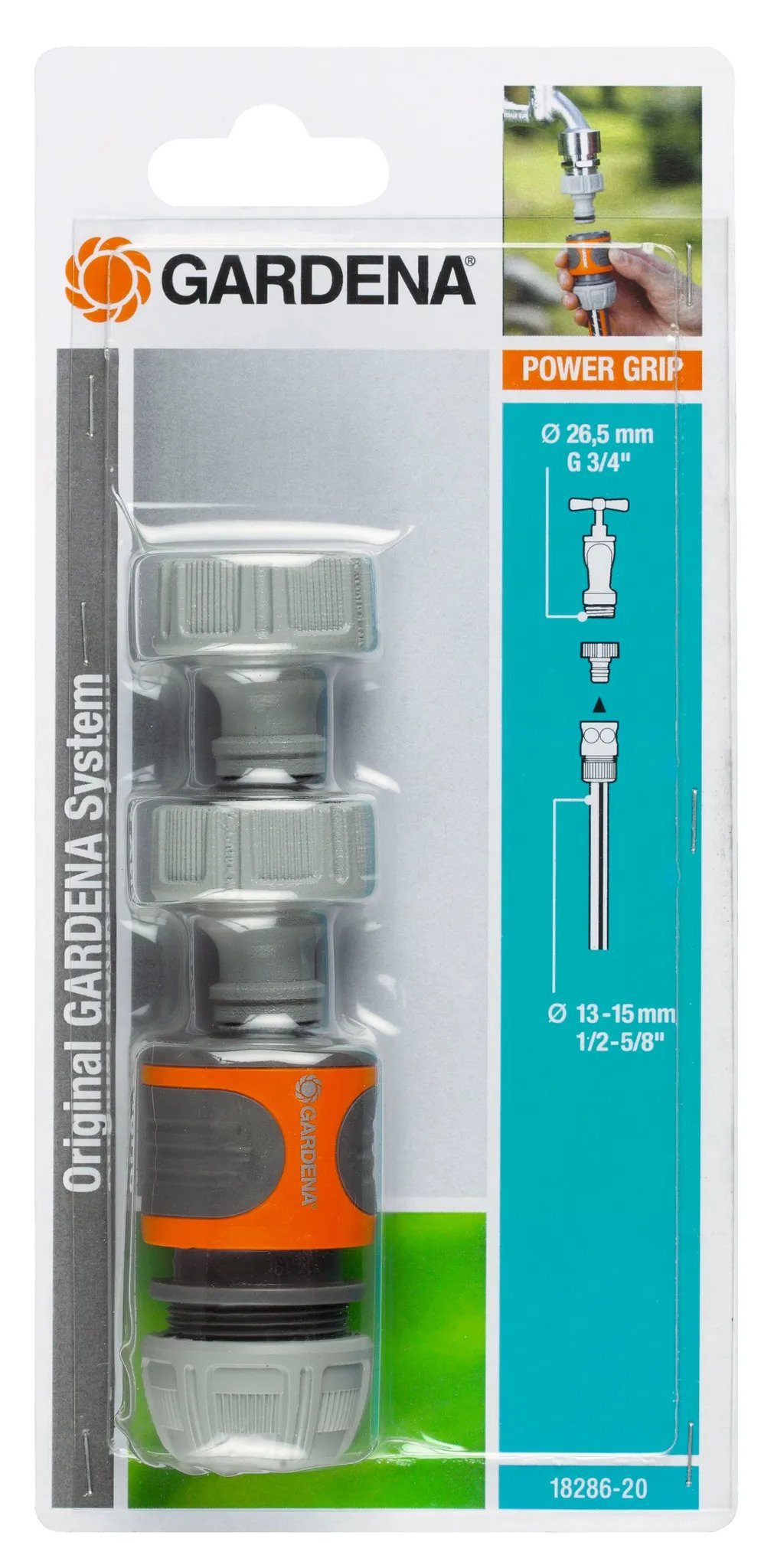 GARDENA Schlauchverbinder Gardena Anschluss-Satz Inhalt 2 x 18201/1 x 18215, verp.