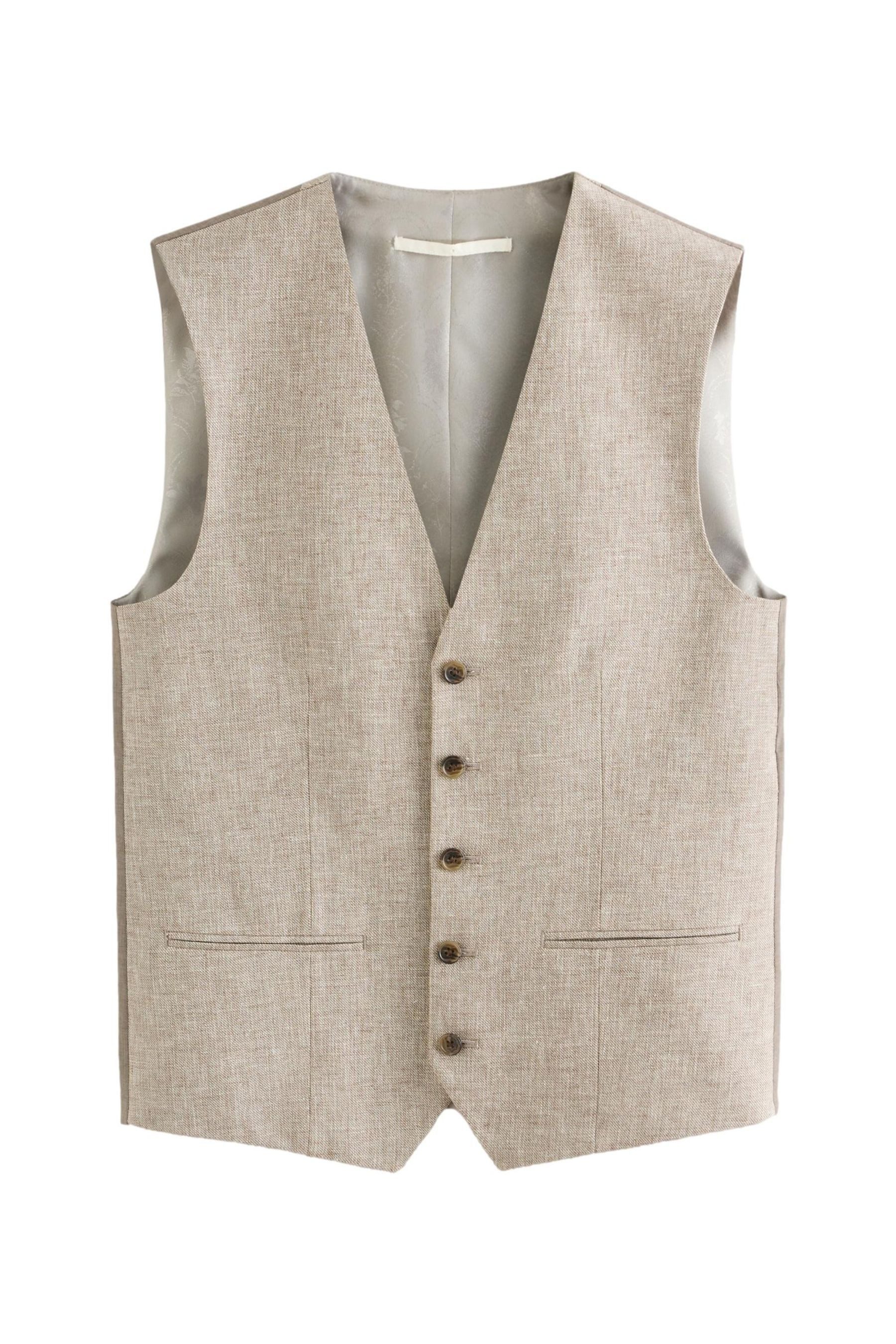 Next Anzugweste Strukturierte Anzugweste aus Leinengemisch (1-tlg)