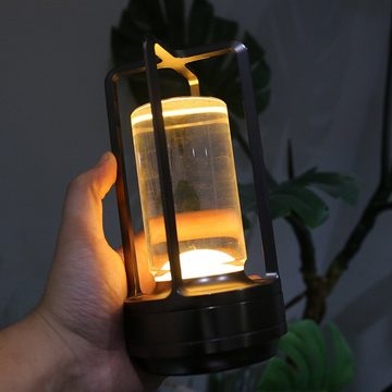 Rutaqian LED Lampion LED Tischlampe, KristalllaterneTischlampe,Kristalllaternenlampe, Touch und Einstellbares dreifarbiges Licht Für Heimdekoration