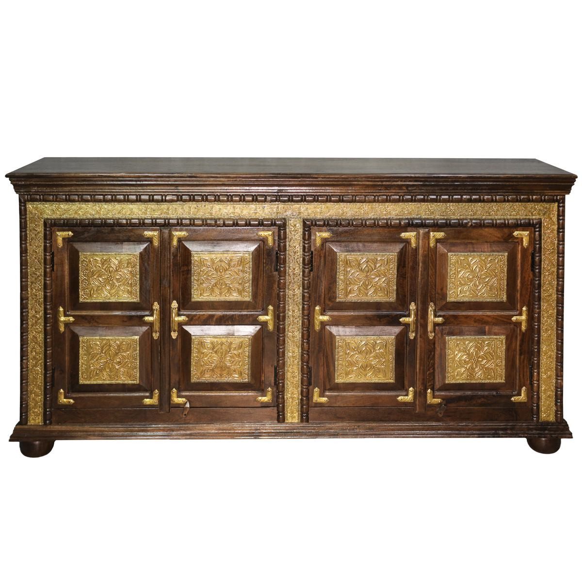 Oriental Galerie Unterschrank Braun Gold Sideboard Yasha Indien 180 cm
