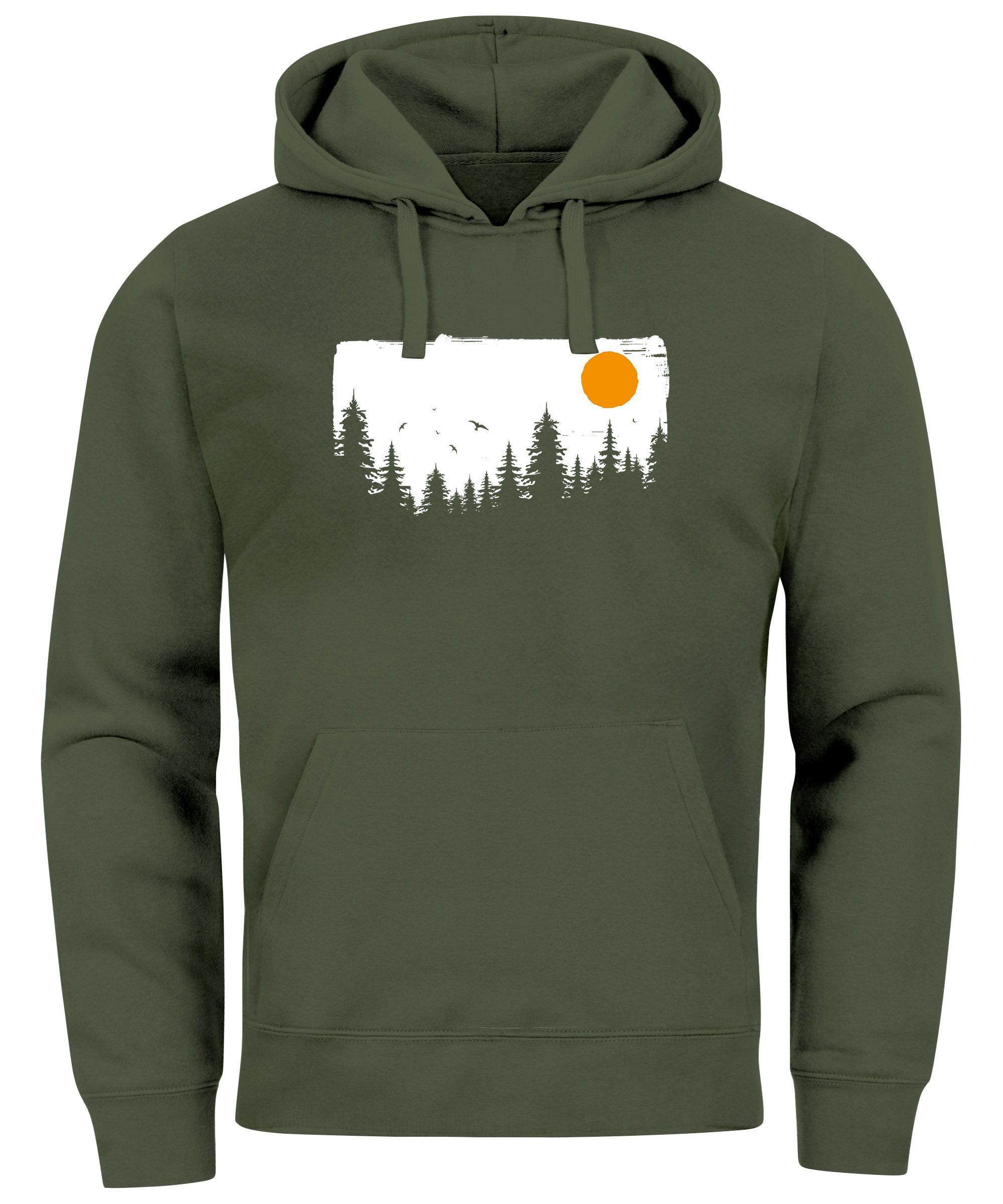Neverless Hoodie Hoodie Herren Wald Bäume günstig online kaufen