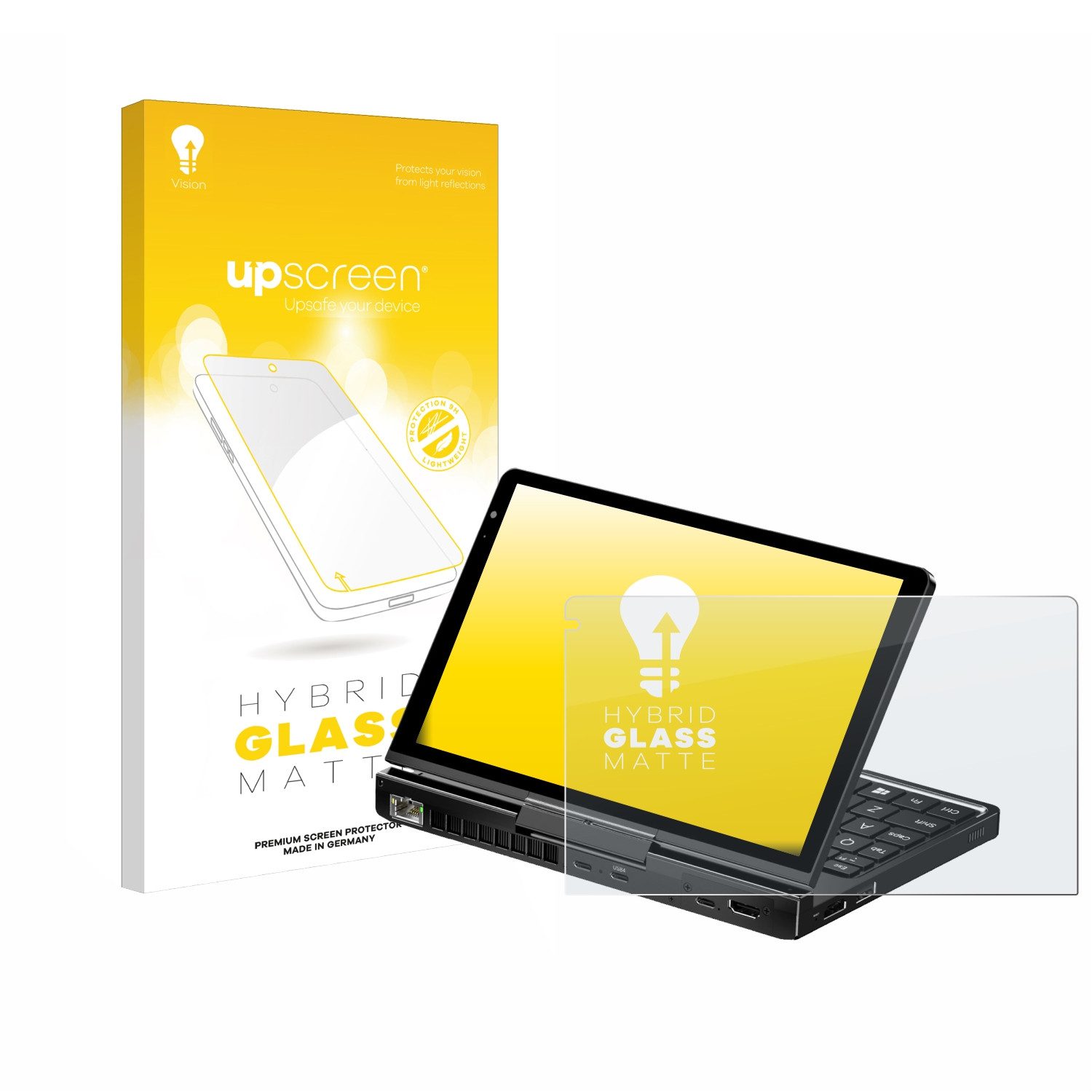 upscreen Displayschutzglas Folie für GPD Pocket 4, Schutzfolie Glas Panzer Display Schutz matt