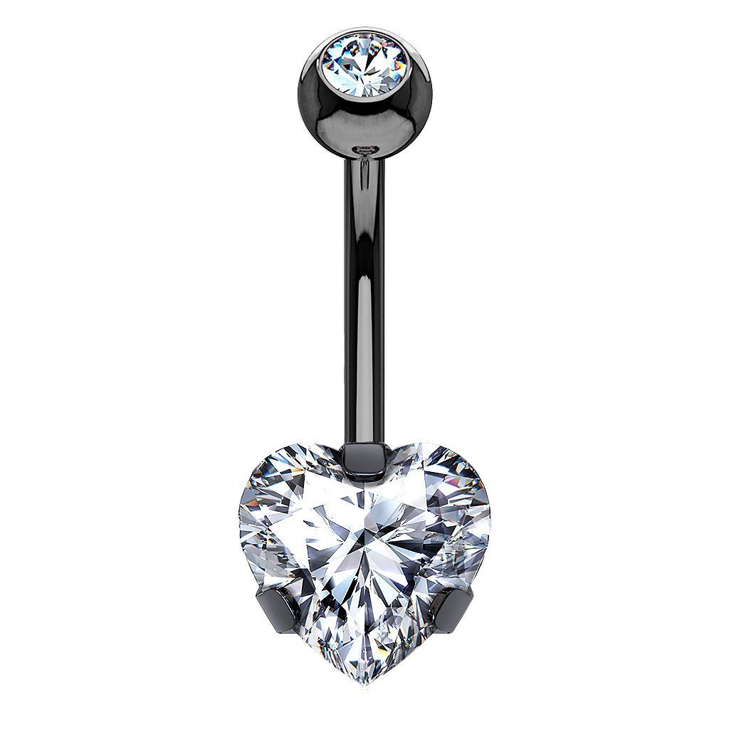 Taffstyle Bauchnabelpiercing Piercing Chirurgenstahl Kristall Herz, günstig online kaufen