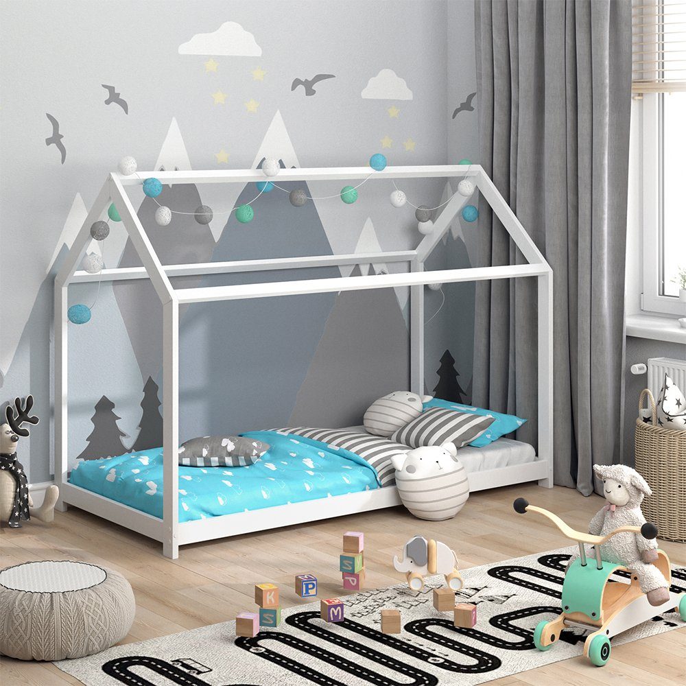 VitaliSpa® Kinderbett »Hausbett WIKI 90x200 Weiß Kinderhaus Kinder Bett  Holz« online kaufen | OTTO