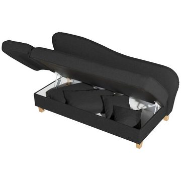 Max Winzer® Recamiere Selma Recamiere mit Armteil links klappbar schwarz, 1 Stück, Made in Germany