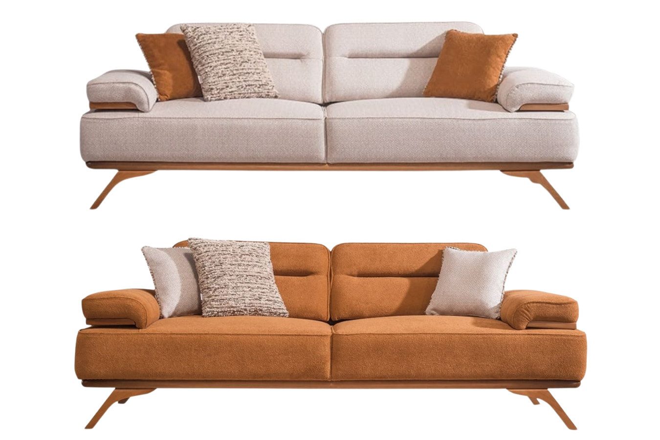 Villa Möbel Polstergarnitur Dora-H, (Sofa Set, Set besteht aus: 2 Sitzer+2 Sitzer), mit Relax-/Bettfunktion durch verstellbare Rückenlehne