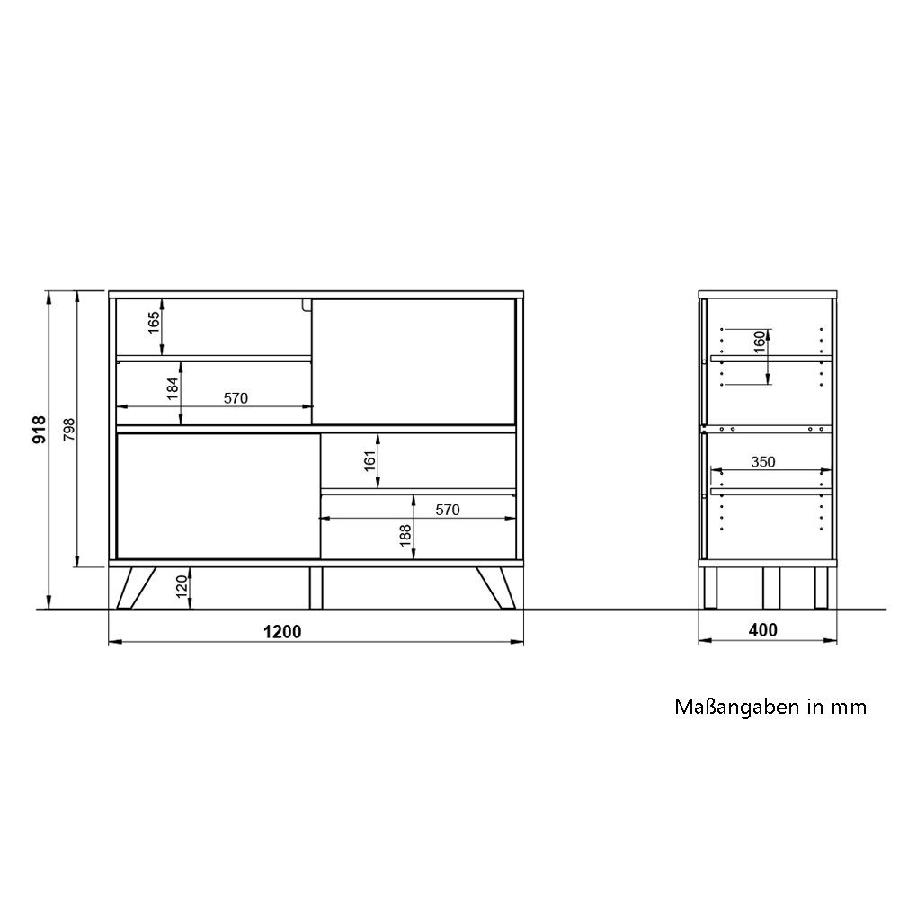 Lomadox Aktenregal weiß Set Nb. in Aktenschrank HOLM-01, Absetzungen Eiche mit Navarra