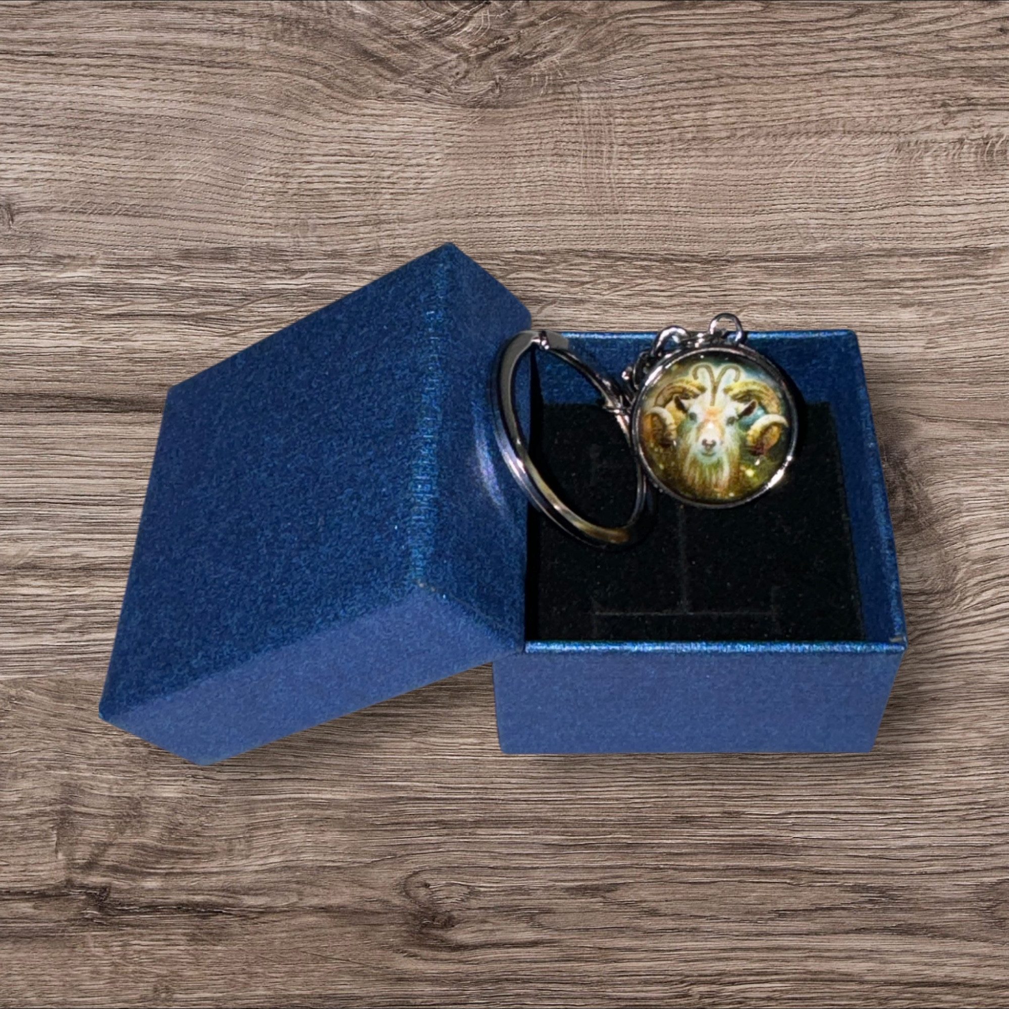 Schlüsselanhänger mit Gravur Steinbock Sternzeichen Schlüsselanhänger 3D mit Geschenkbox