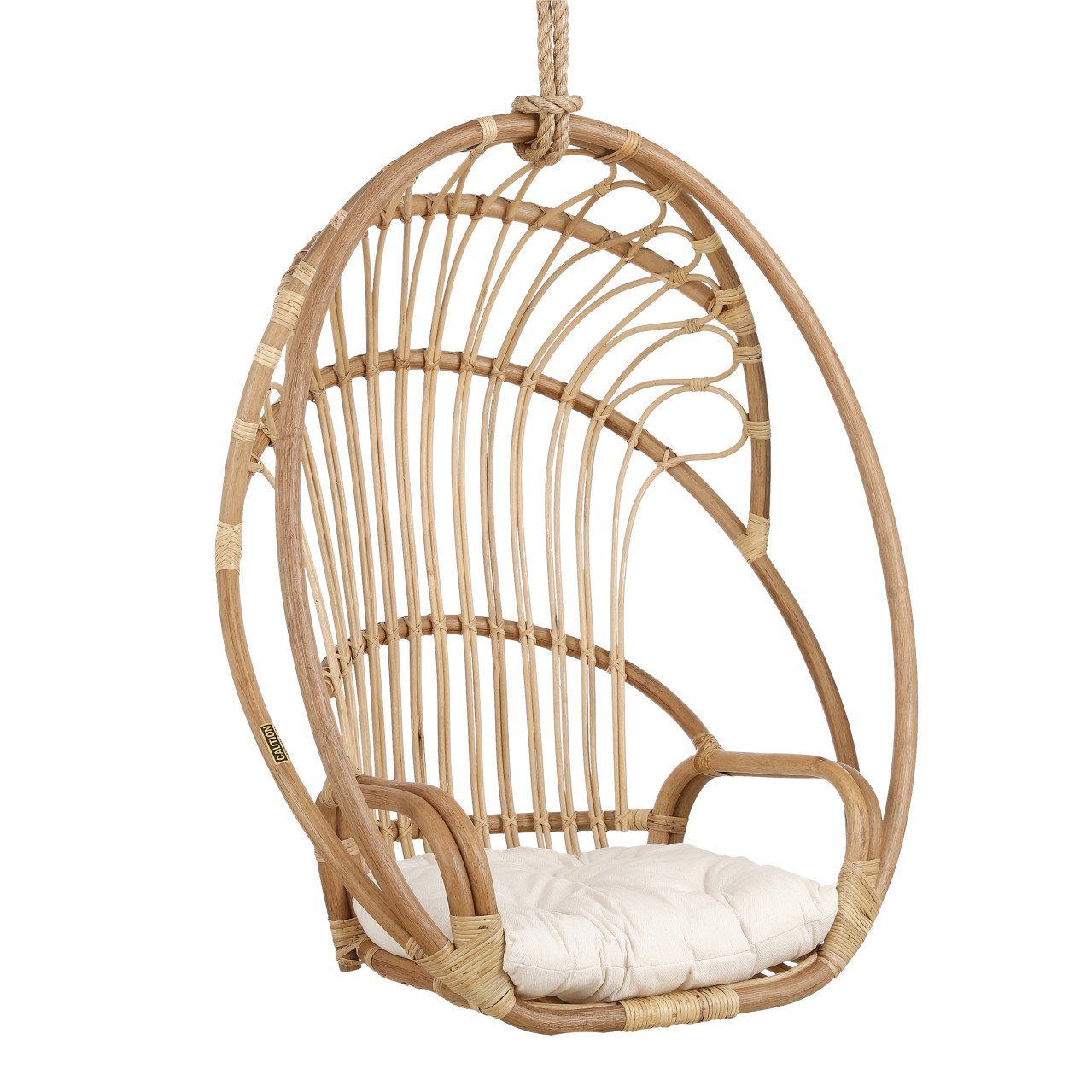 Mica Decorations Hängesessel Mica Stuhl Blanca hängend mit Kissen 91 x 61 x 113, Witterungsbeständig