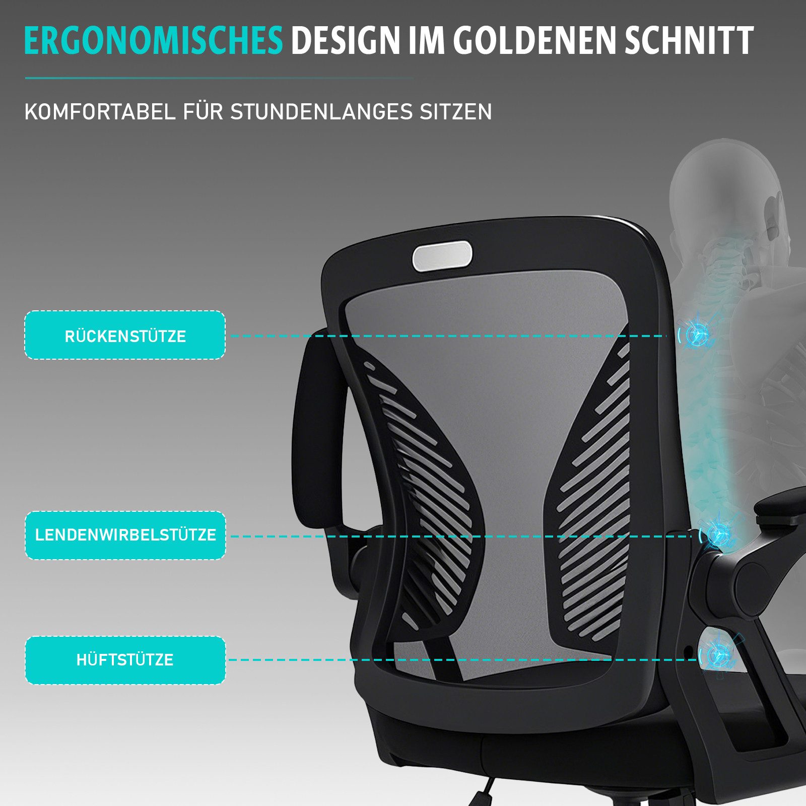 Milacyee Bürostuhl Ergonomisch Bürostuhl Stuhl mit verstellbaren, gepolster günstig online kaufen