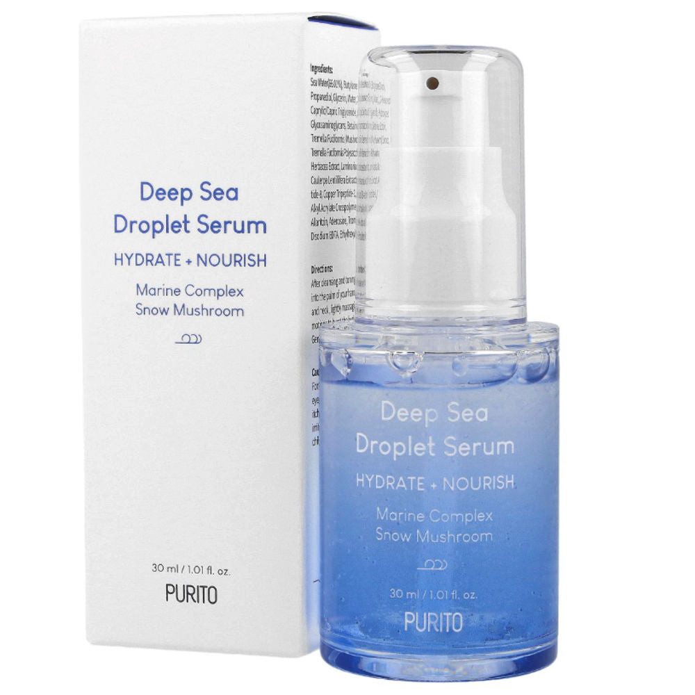 Purito Gesichtsserum PURITO, Deep Sea Droplet Serum - 30 ml, 66,01 % Tiefseewasser für intensive und langanhaltende Feuchtigkeit