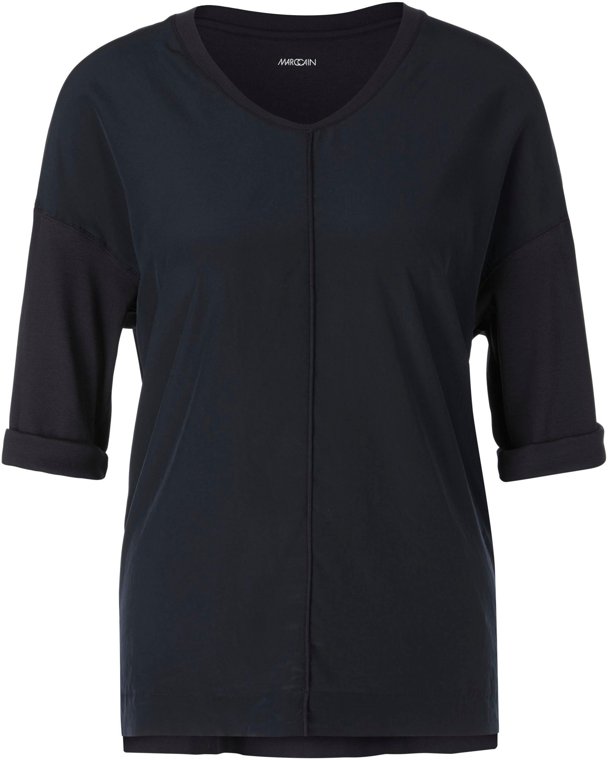 Marc Cain Langarmbluse "Collection Essential" Premium Damenmode Blusenshirt aus Material-Mix