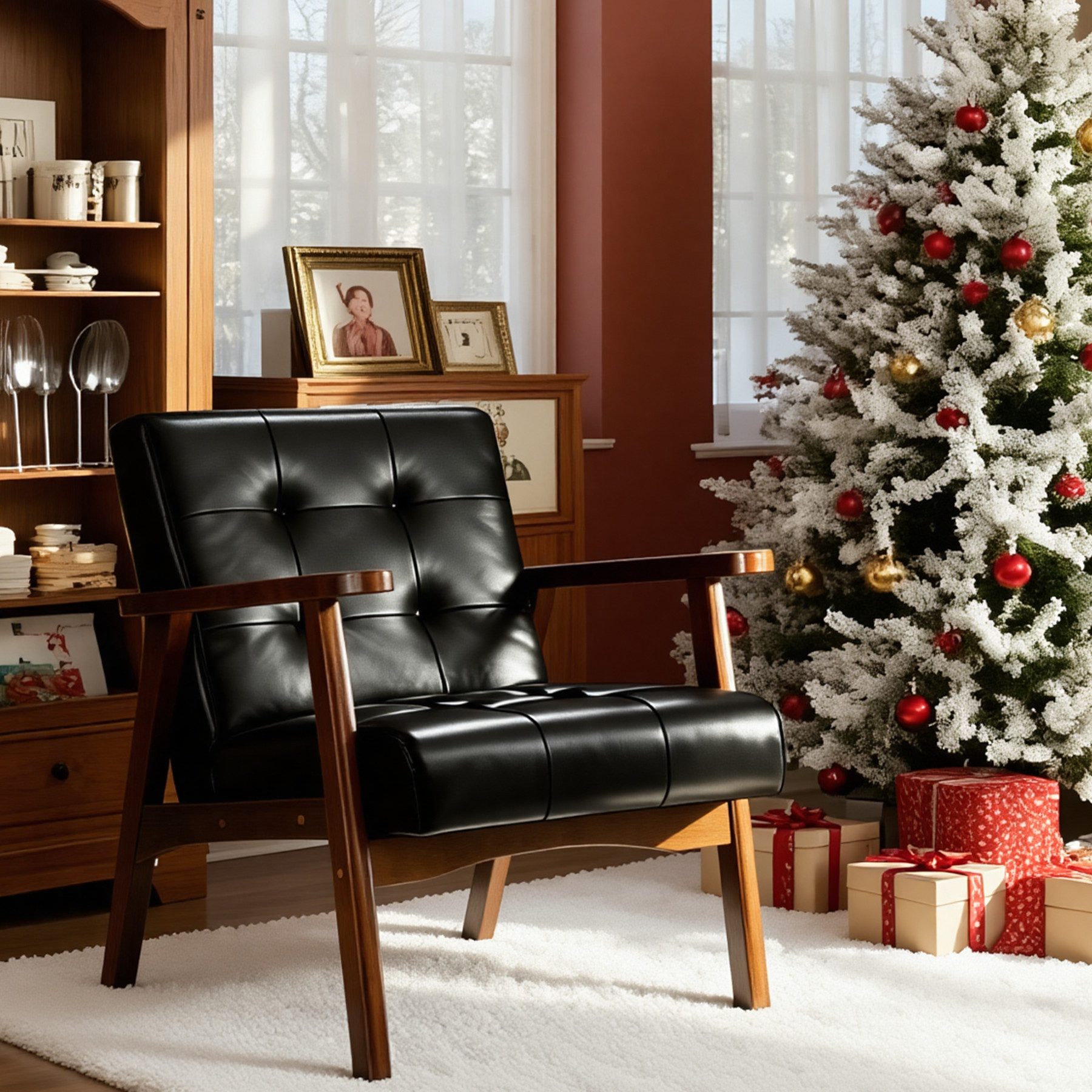 HomeMiYN Ohrensessel Skandinavischer Ohrensessel aus Kunstleder – Eleganz u günstig online kaufen