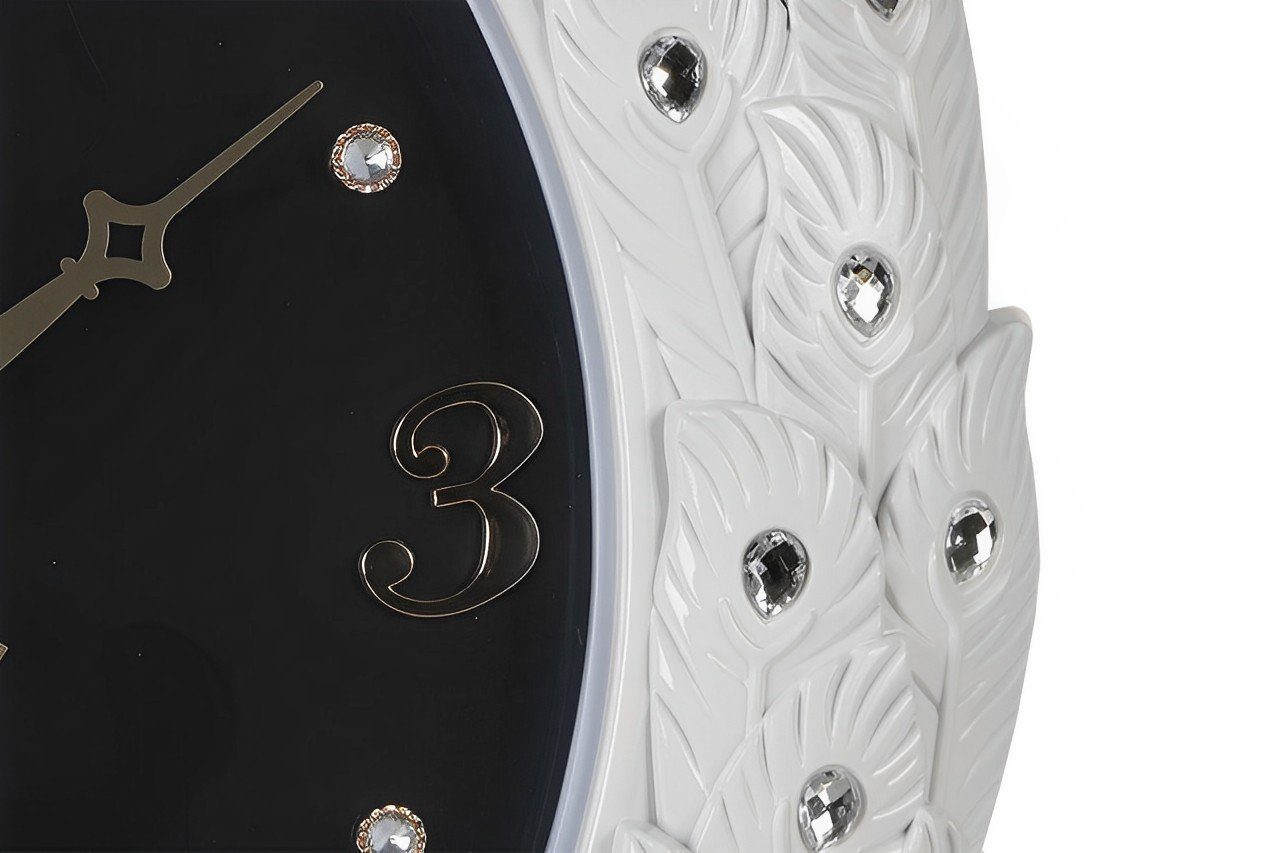 Dekonaz Wanduhr Wanduhr, Wohndekoration, Schwan-Design, Schwarz & Weiß