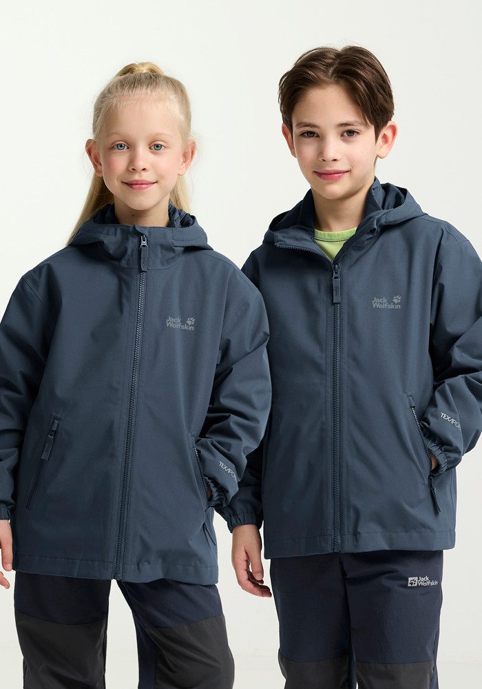 Jack Wolfskin 3-in-1-Funktionsjacke HYBRID 3IN1 JACKET K mit kombinierbarer Außen- und Innenjacke, wasserdichte Ausführung