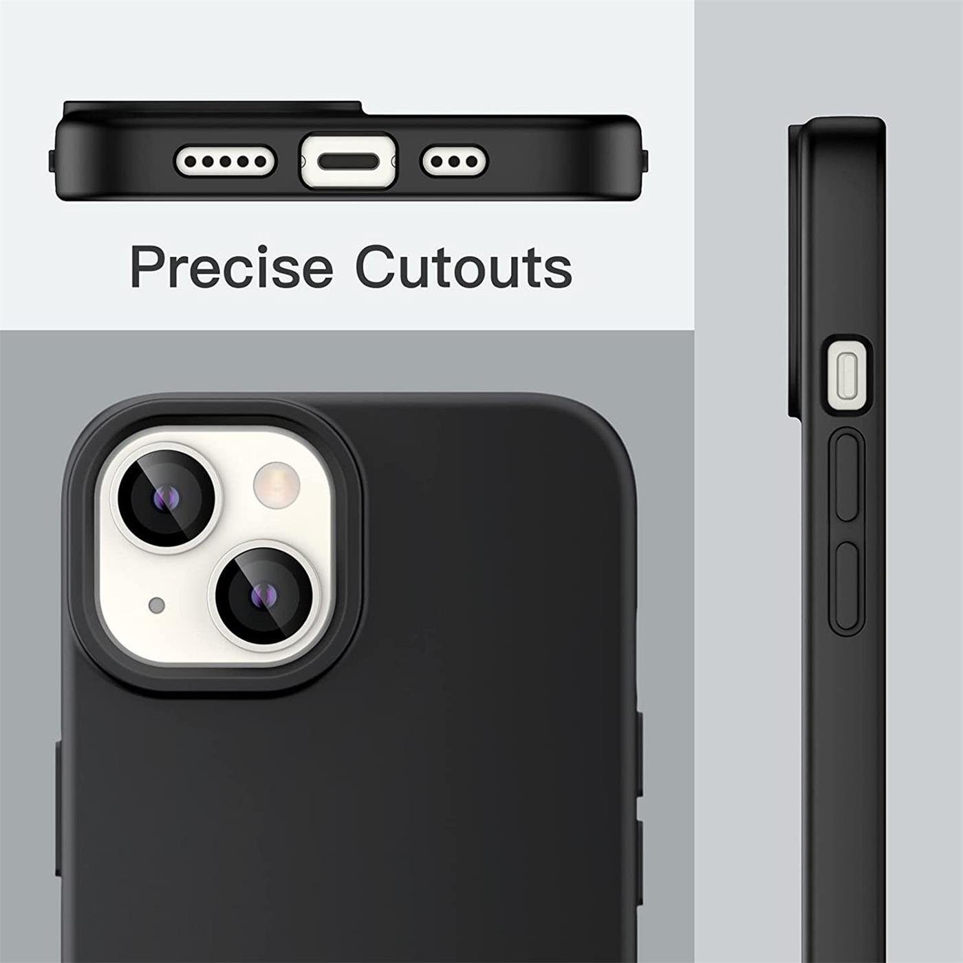 CoolGadget Handyhülle Handy Schutzhülle für Apple iPhone 15 Plus matt schwarz 6,7 Zoll, Silikon TPU Hülle Schutz Tasche Cover schlicht Slim Case – Bild 5 von 5