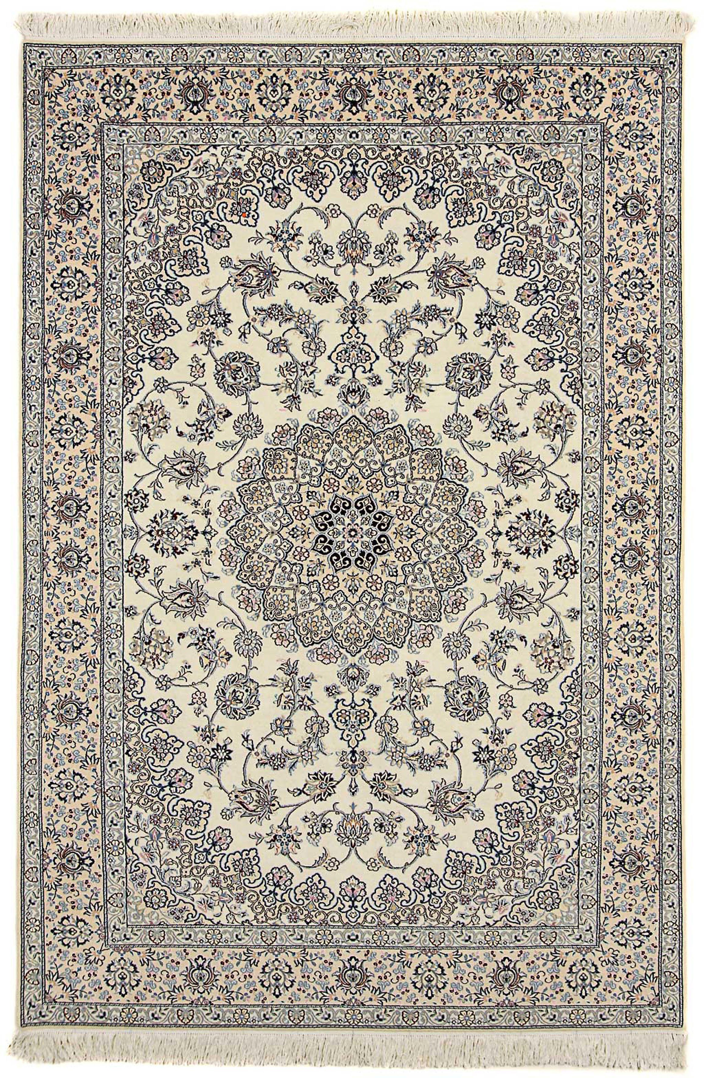 Orientteppich Perser - Nain - Royal - 300 x 200 cm - beige, morgenland, rechteckig, Höhe: 10 mm, Wohnzimmer, Handgeknüpft, Einzelstück mit Zertifikat