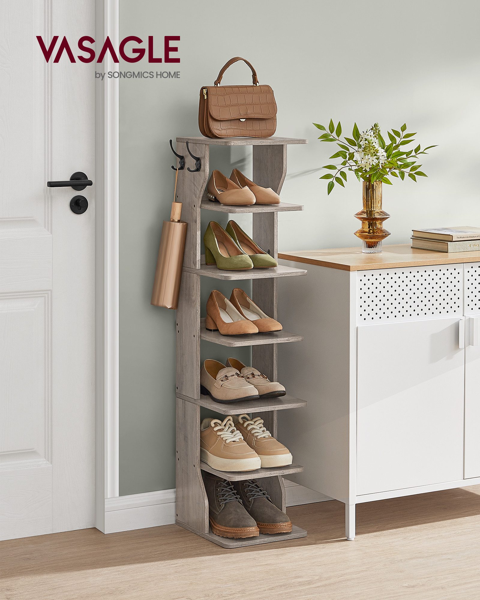 VASAGLE Schuhregal Standregal mit 7 Ebenen, günstig online kaufen